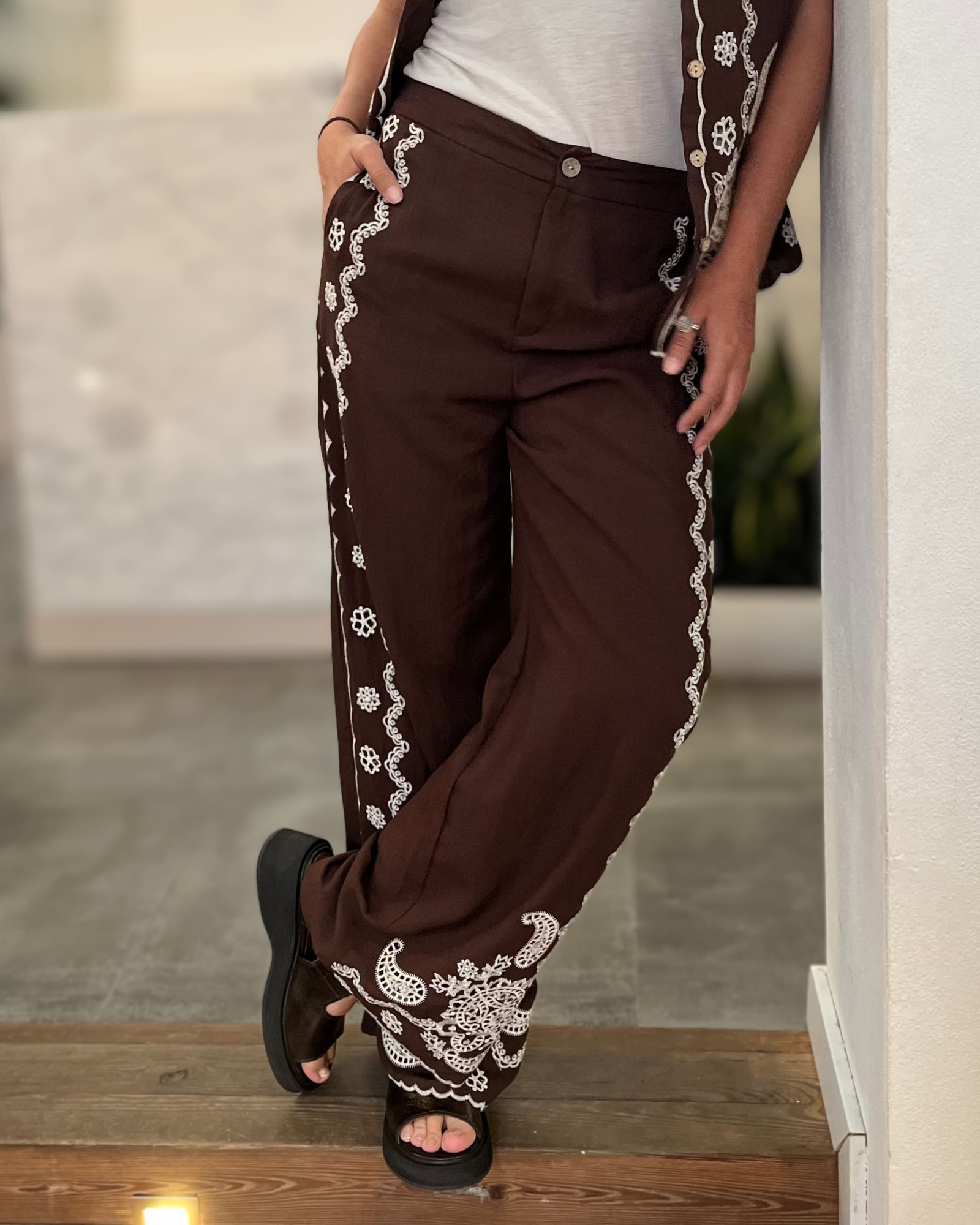 Pantalón Lino Choco