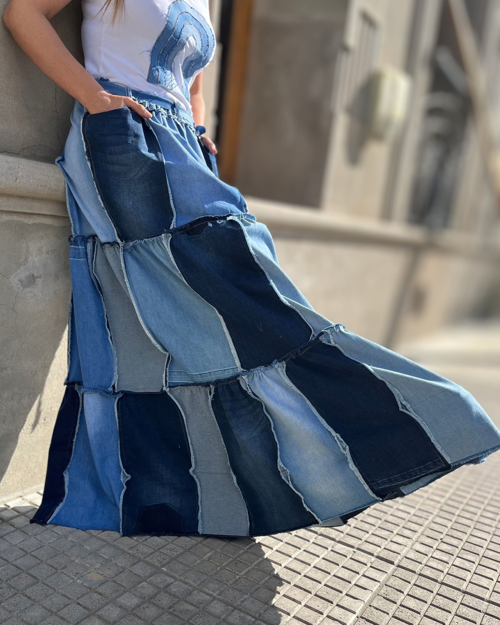Falda Patch Jean Grutas