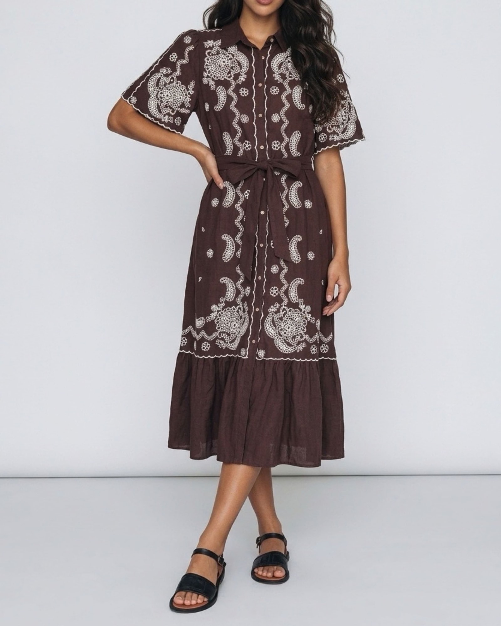 Vestido Camisero Calado