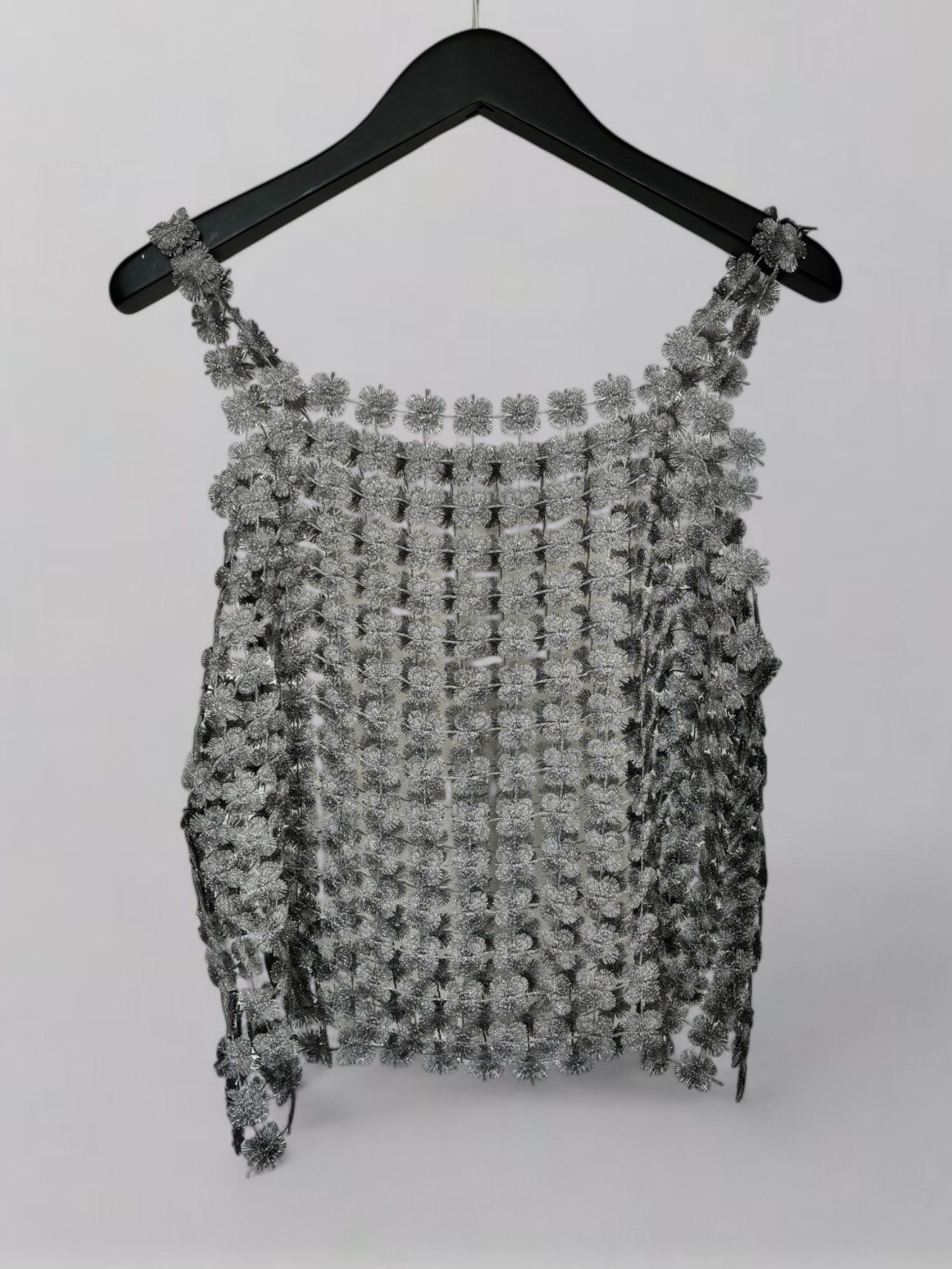 Musculosa Calada Flores Plata