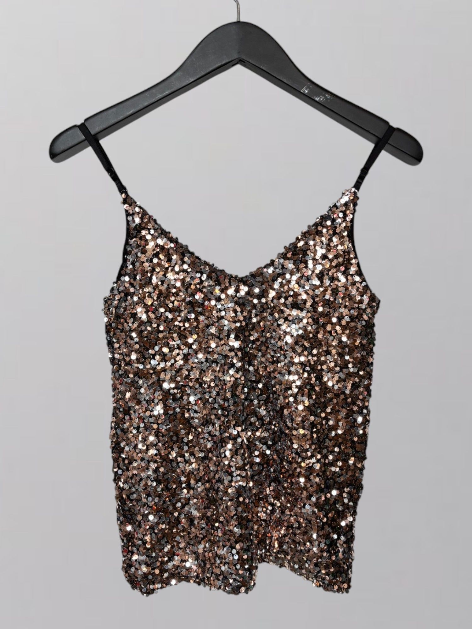 Musculosa Paillette Bretel fino