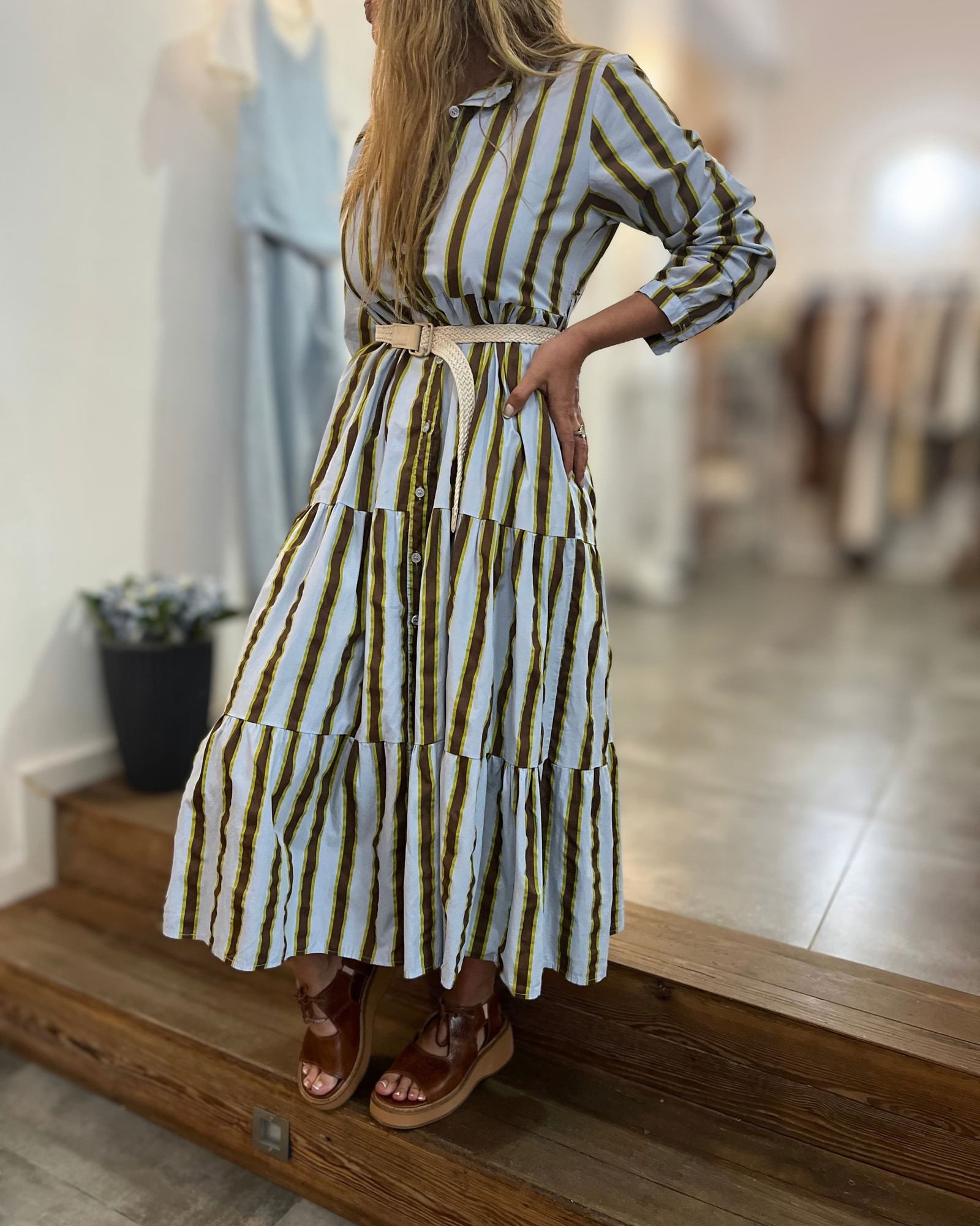 Vestido Camisero Rayado