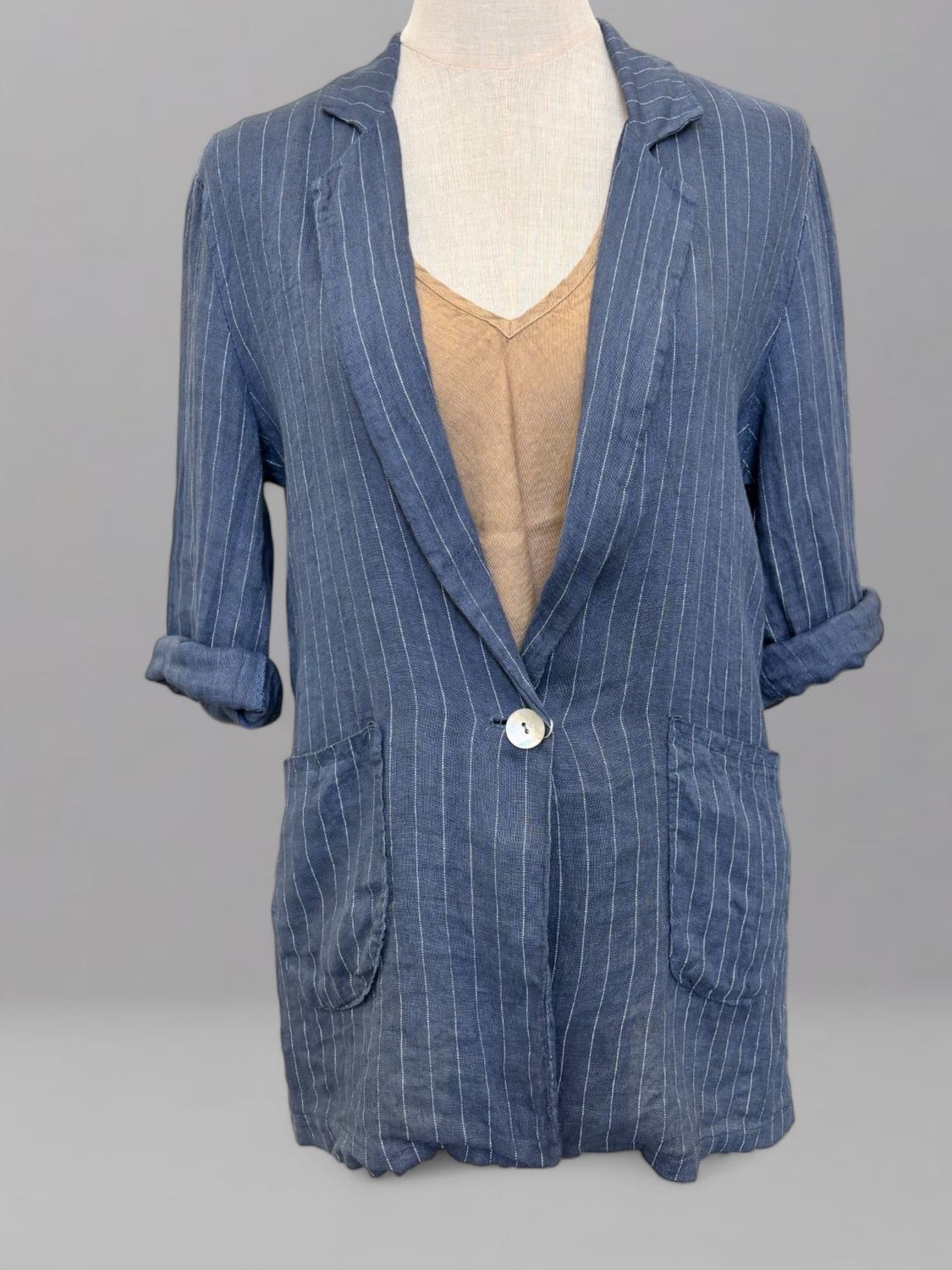 Blazer Lino Rayado
