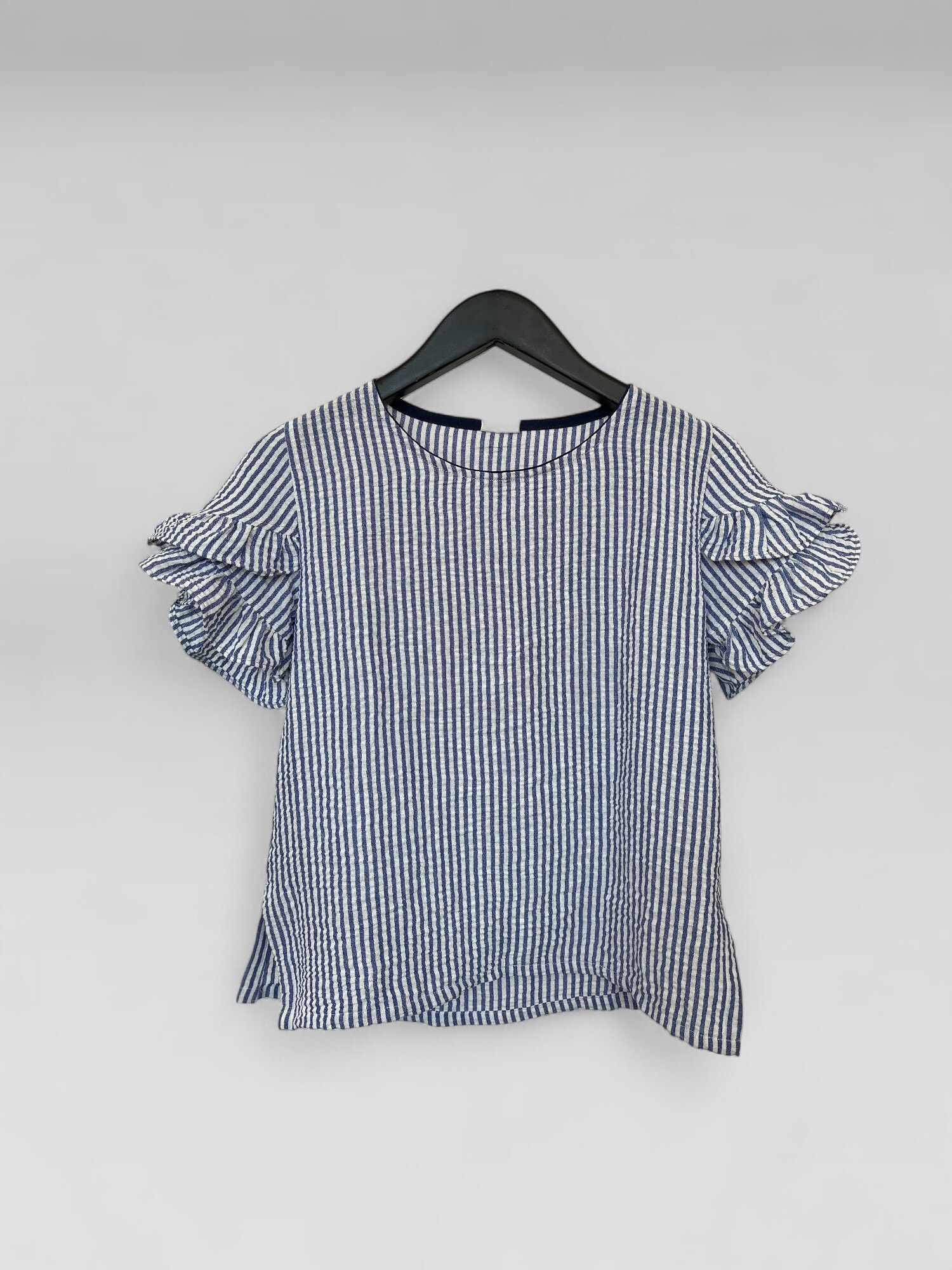 Blusa volado manga rayada
