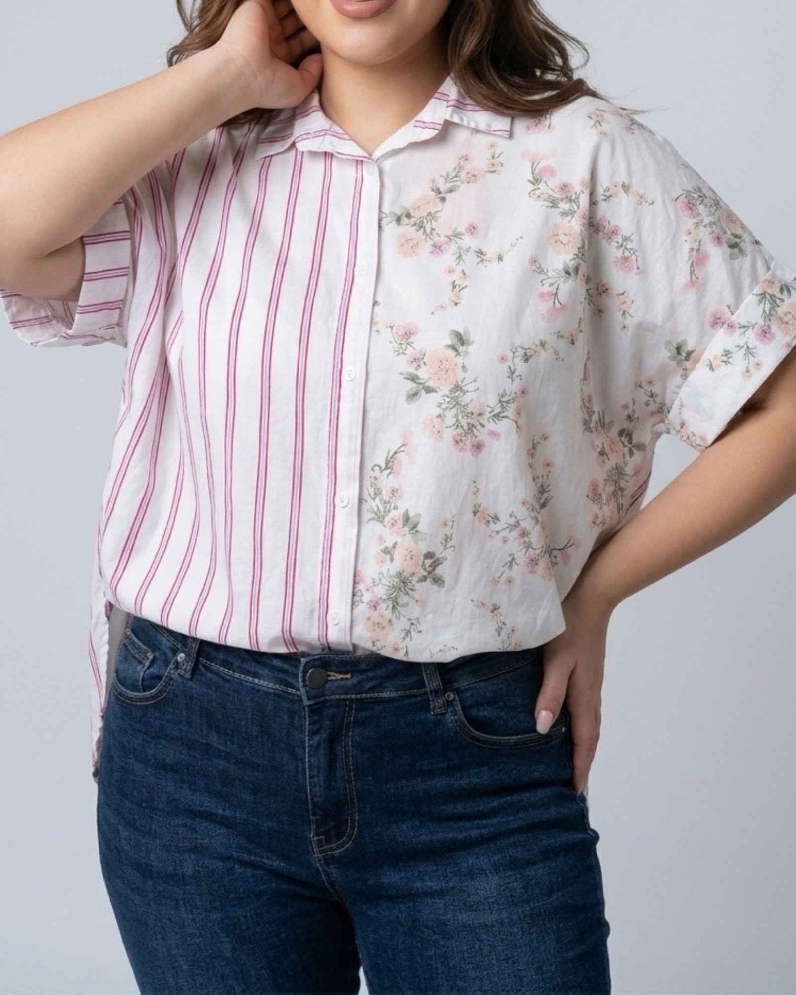 Camisa Rayas y Flores
