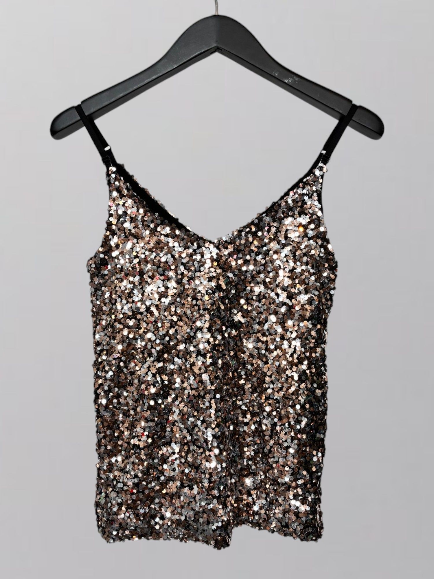 Musculosa Paillette Bretel fino