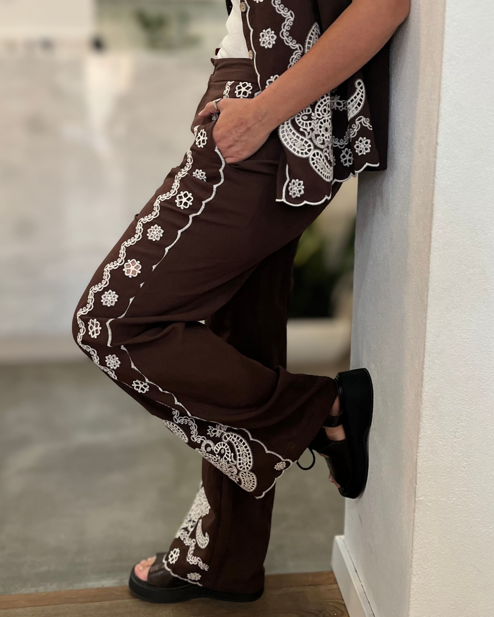 Pantalón Lino Choco
