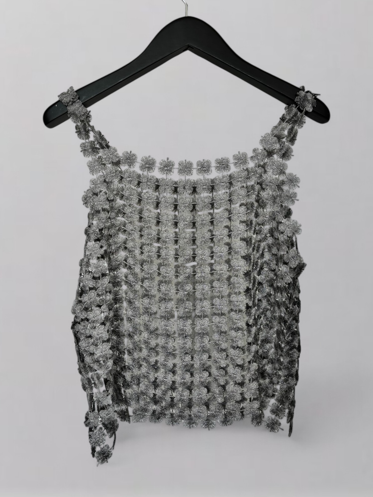 Musculosa Calada Flores Plata