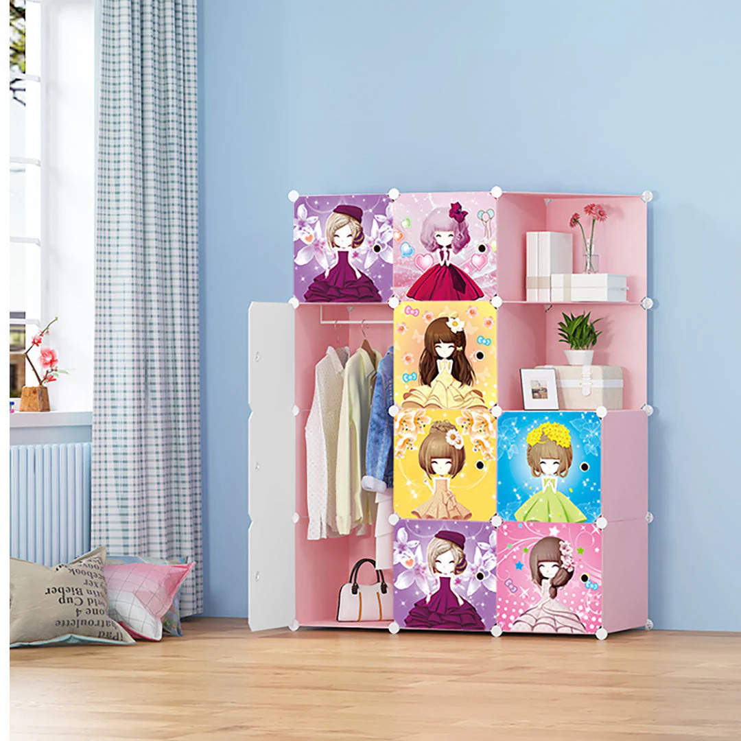 Armario Infantil 10 Puertas Rosa