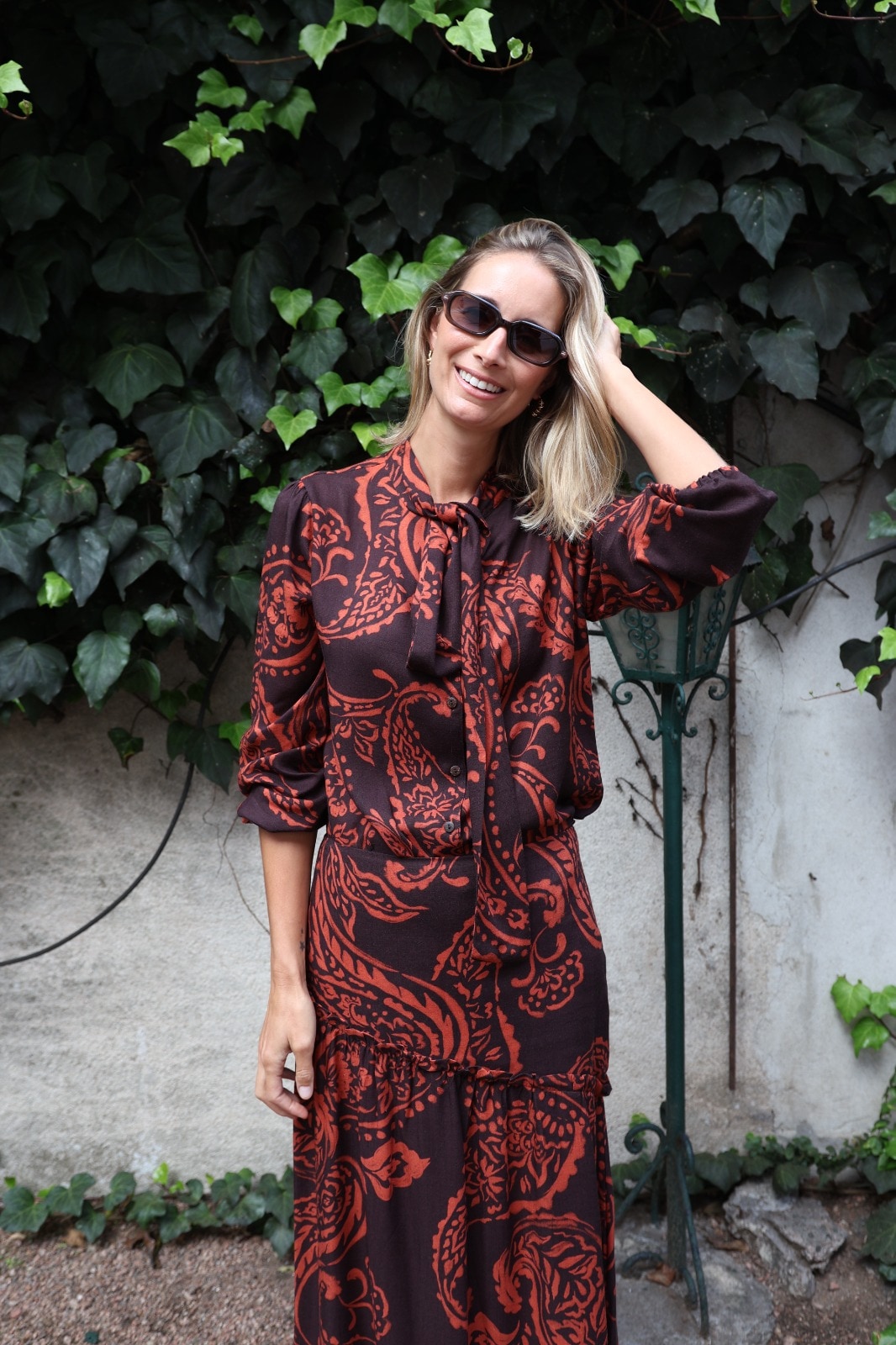 FALDA IRREGULAR LINO FLORES
