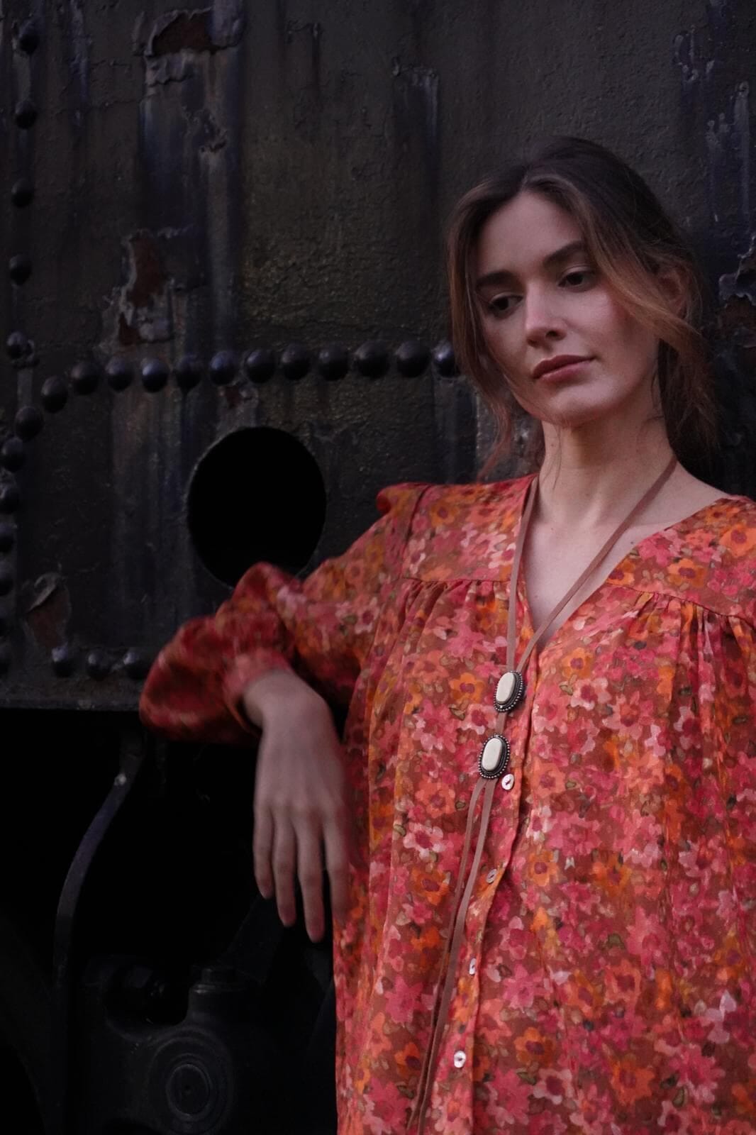 CAMISA MIA ORANGE SILK