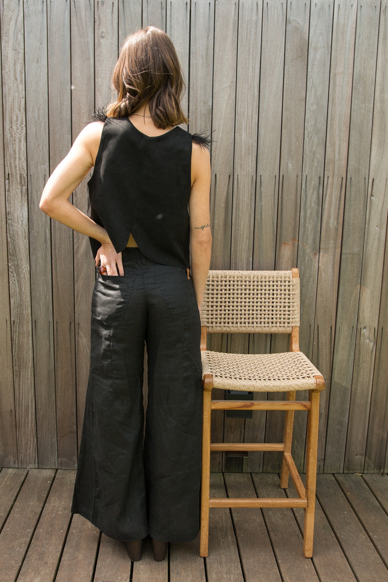 CHALECO PULMAS SUEDE NOIR