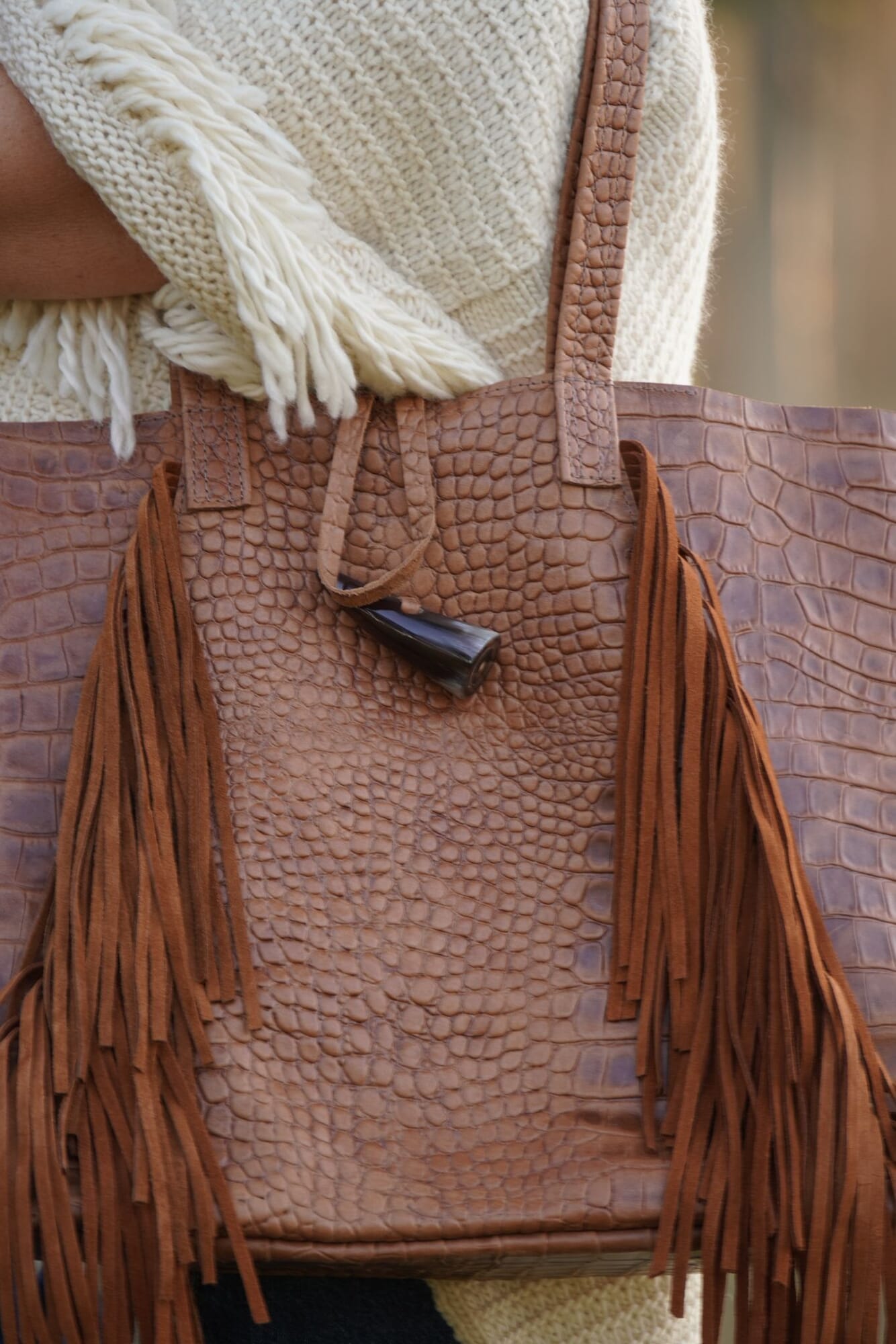 BOLSO TEXAS CROCO MARRÓN