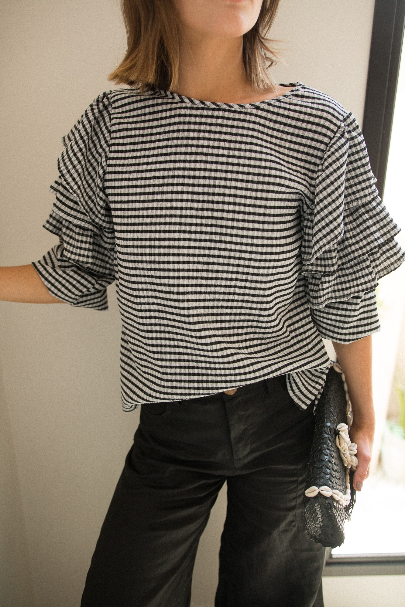 PANTALON WIDE TIRO MEDIO LINO