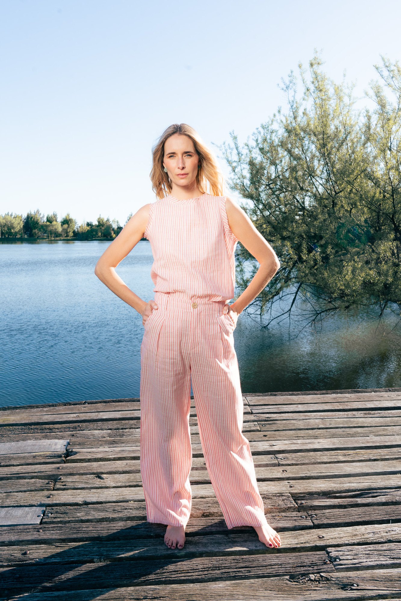 PANTALÓN LINO MALLORCA RAYAS
