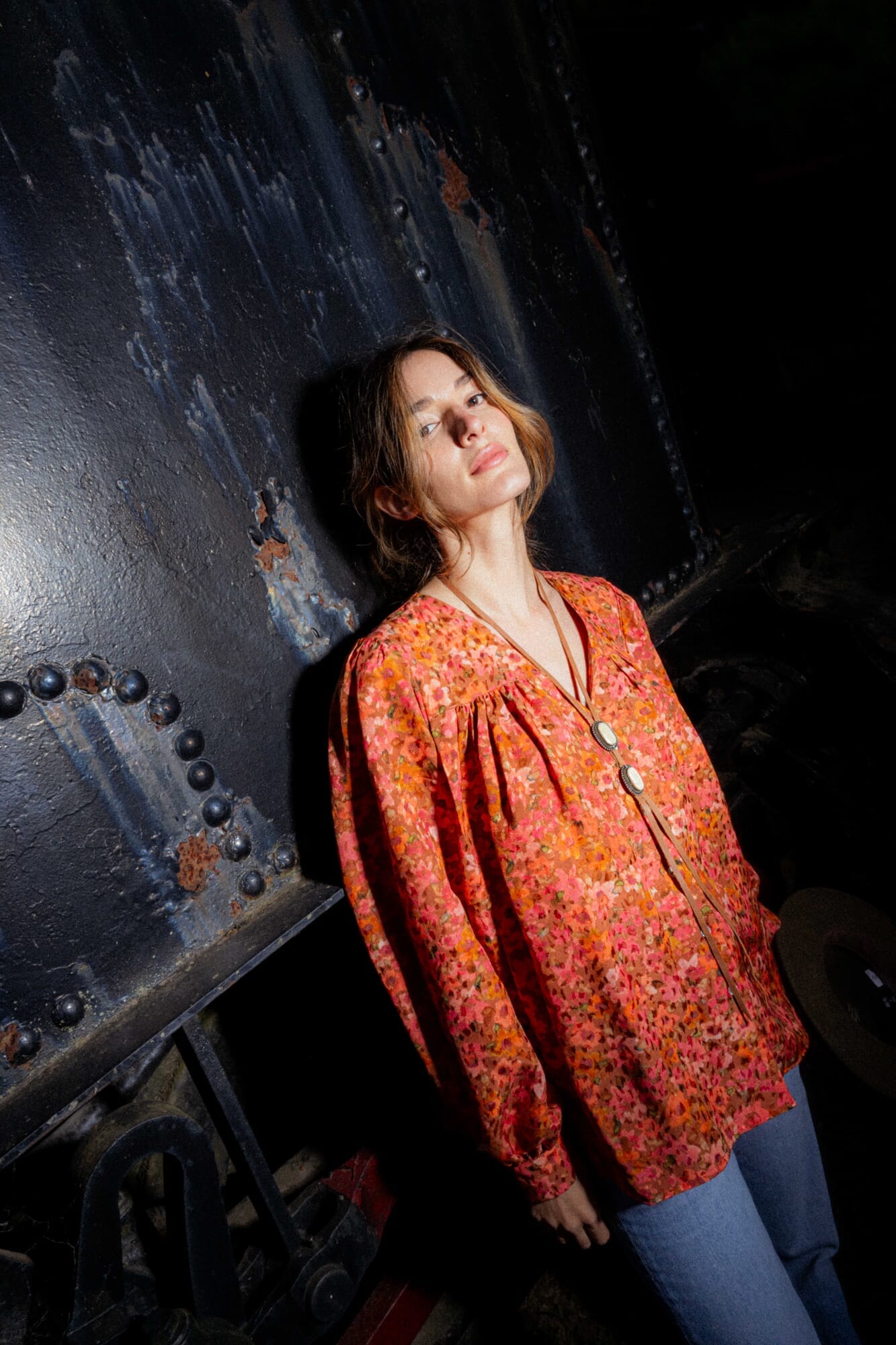 CAMISA MIA ORANGE SILK
