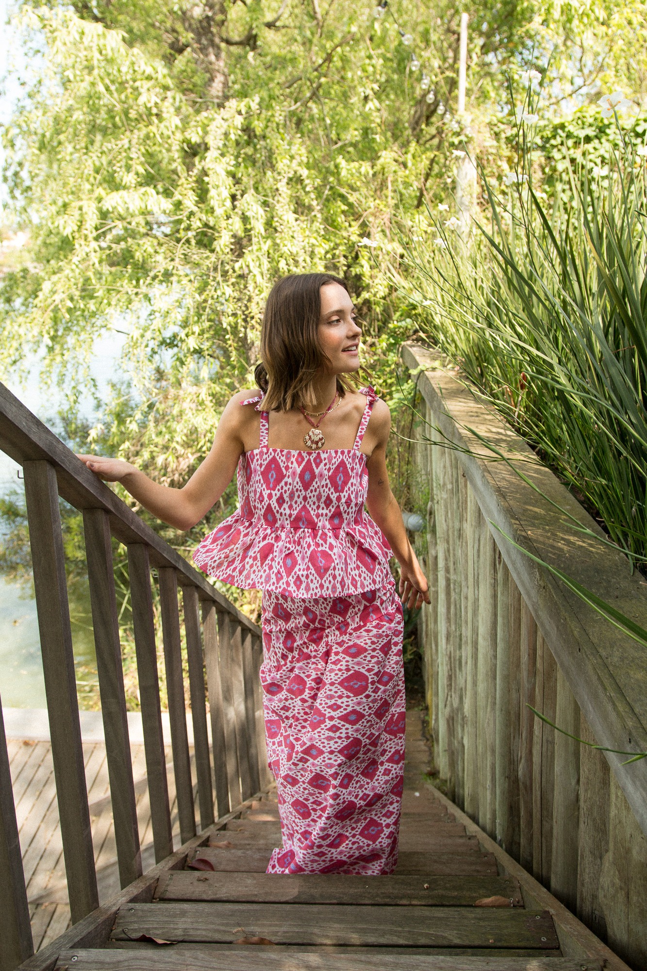 FALDA IRREGULAR LINO IKAT