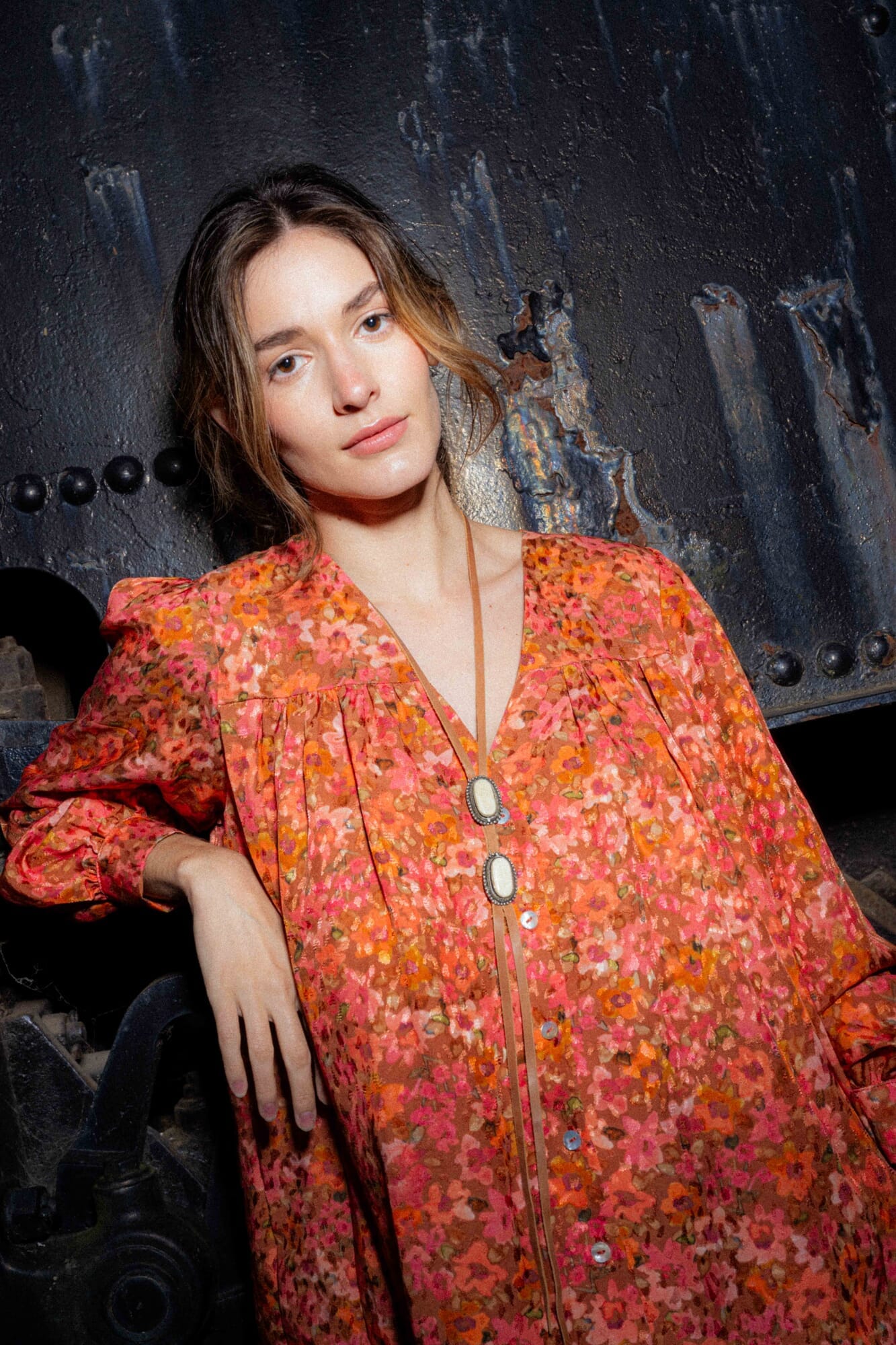 CAMISA MIA ORANGE SILK