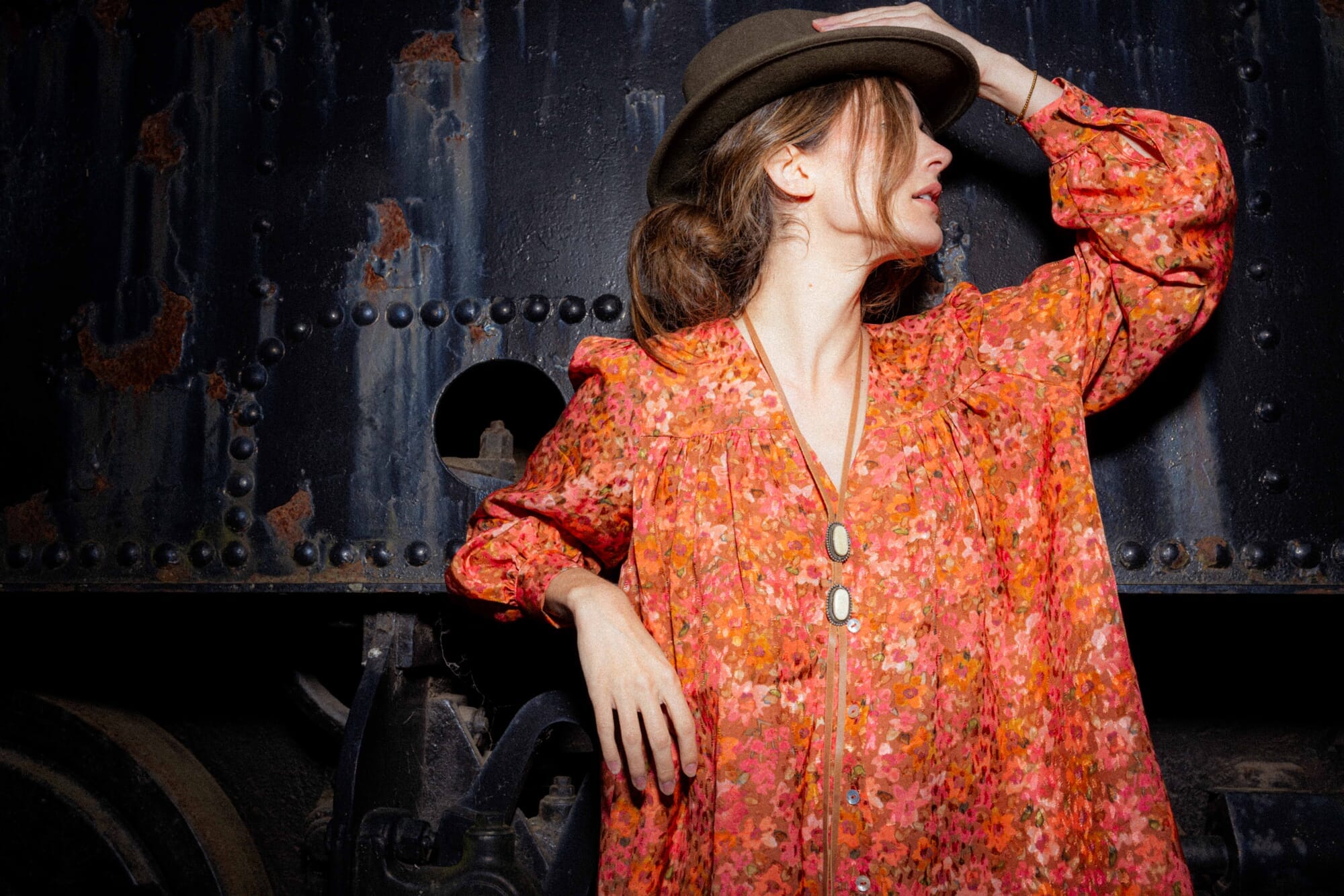 CAMISA MIA ORANGE SILK