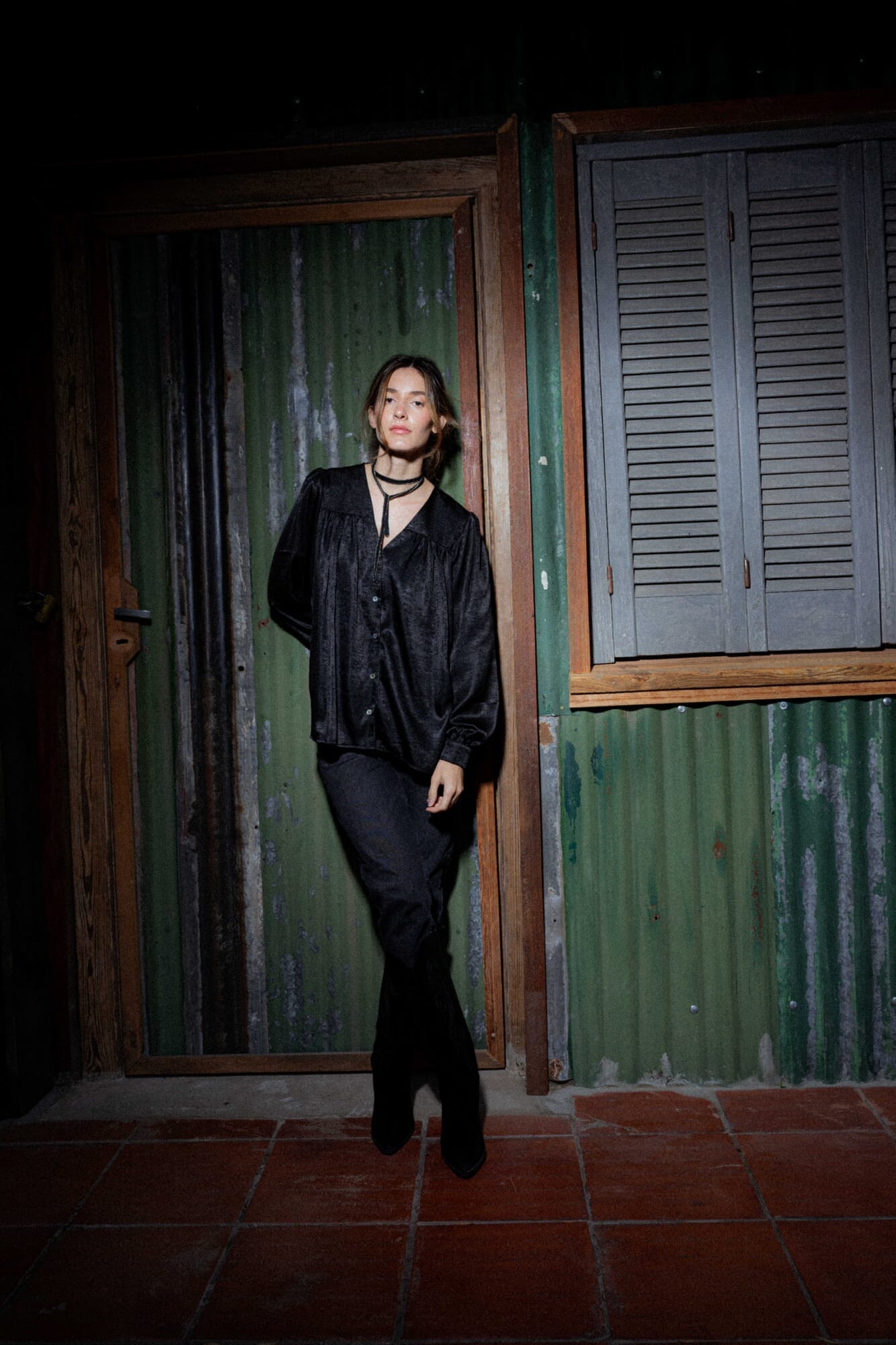 CAMISA MIA BLACK SILK