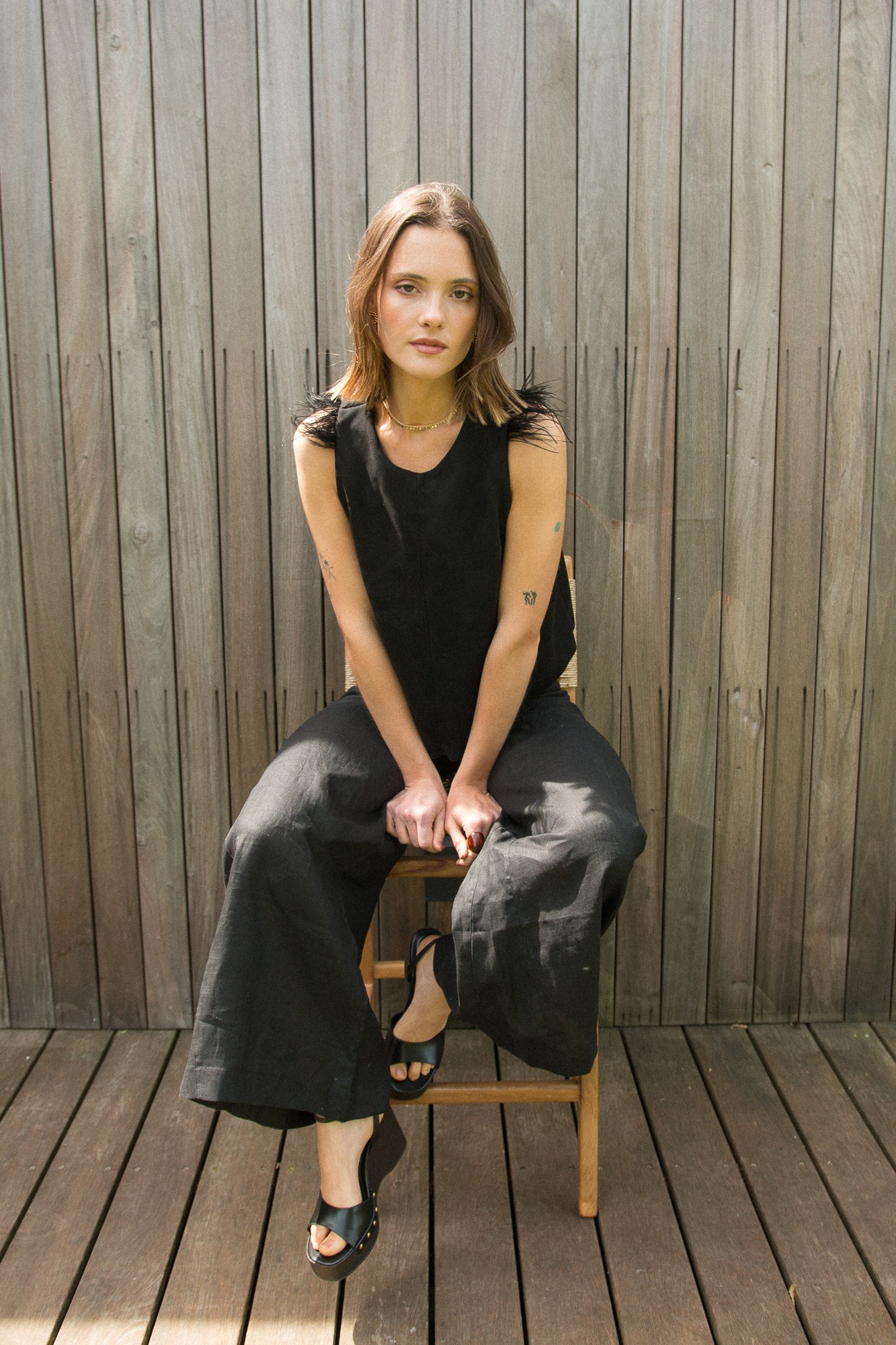 CHALECO PULMAS SUEDE NOIR