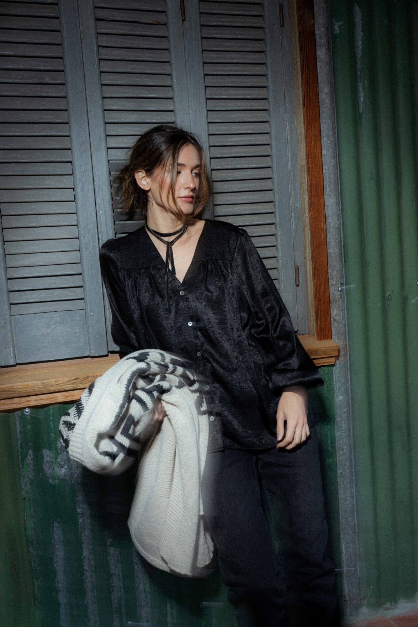 CAMISA MIA BLACK SILK