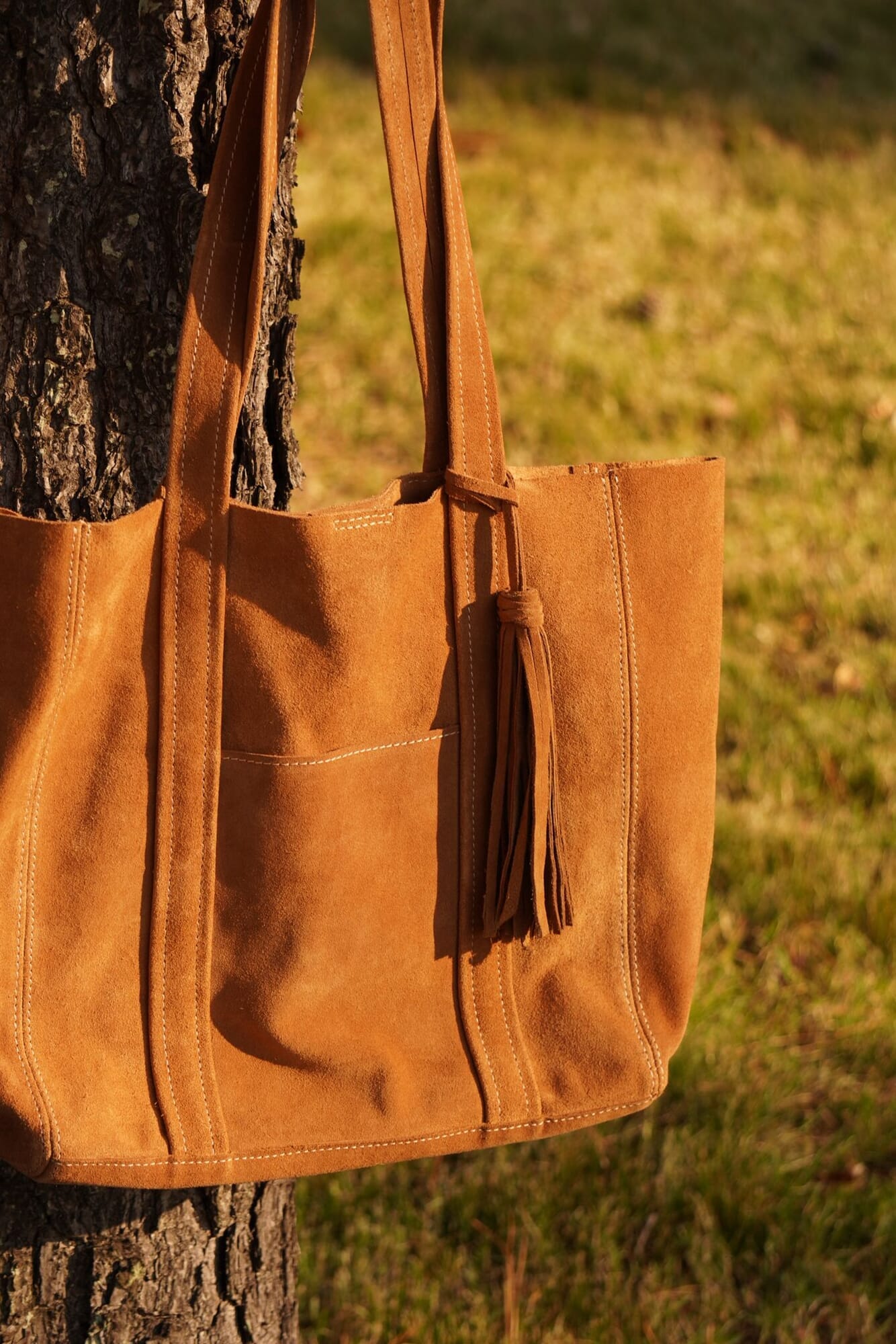 TOTE SUEDE CAMEL