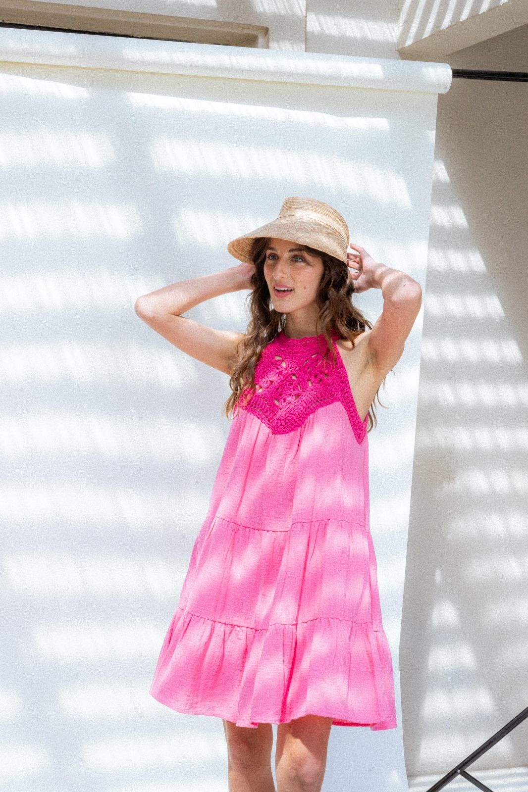 VESTIDO CROCHET fucsia 1