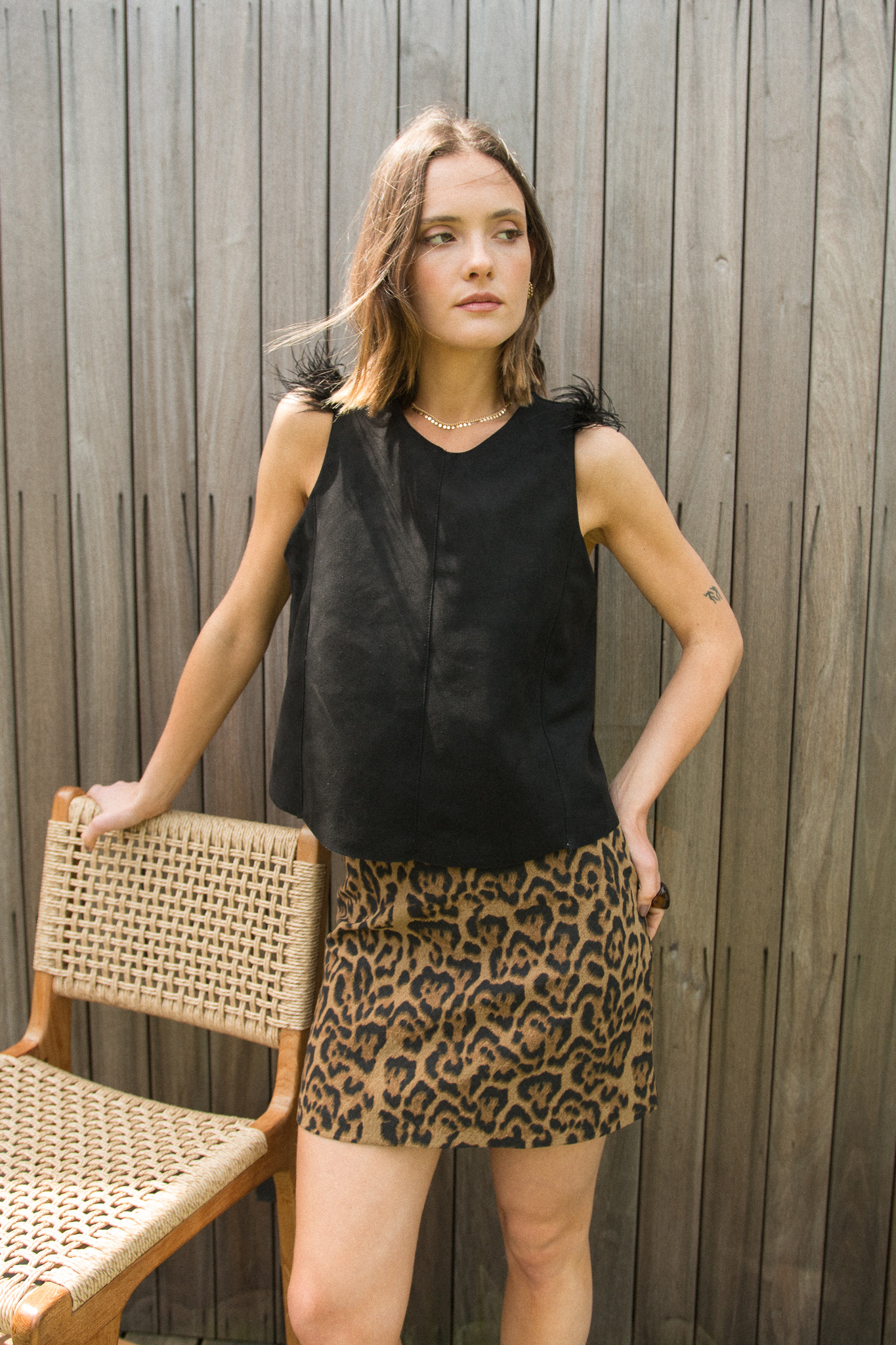 CHALECO PULMAS SUEDE NOIR