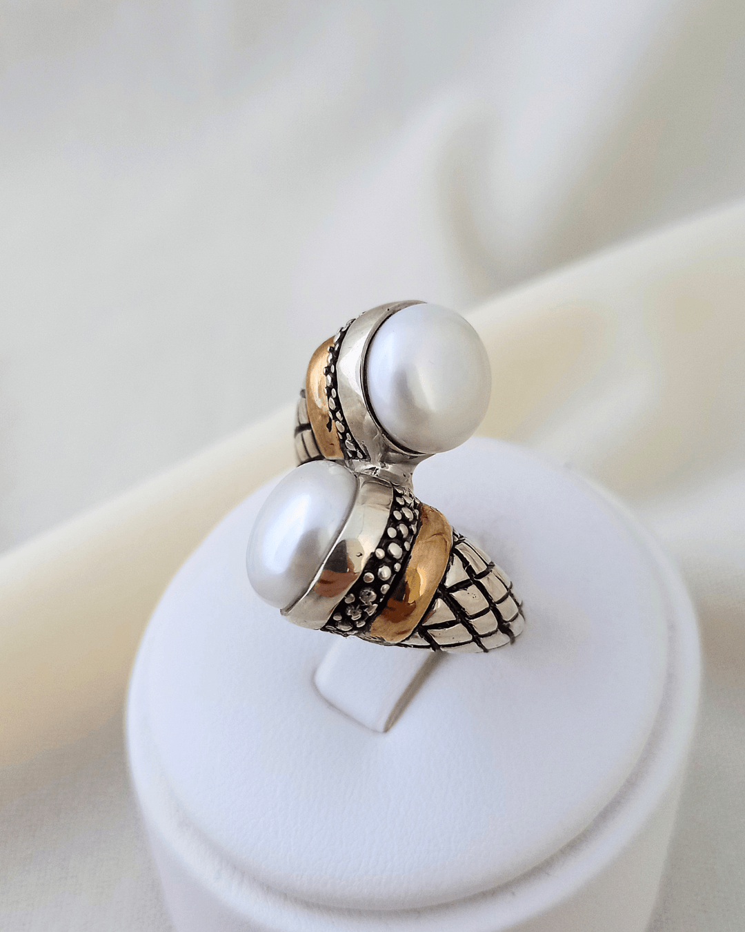 Anillo Perla Dúo