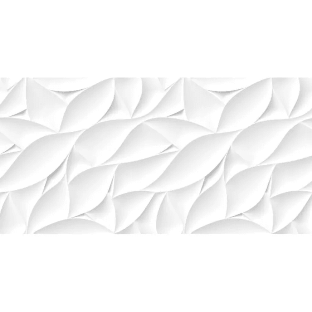KLIPEN ICE DECO LEAF WHITE 30X60 MATE RECT