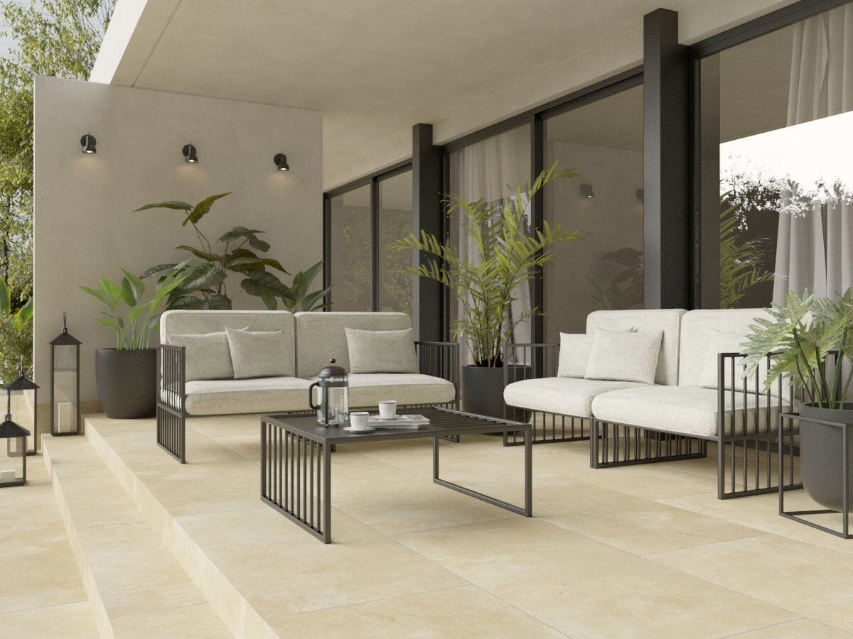 FERIA/ PORCELANATO LIMESTONE BEIGE 60X120 EXT