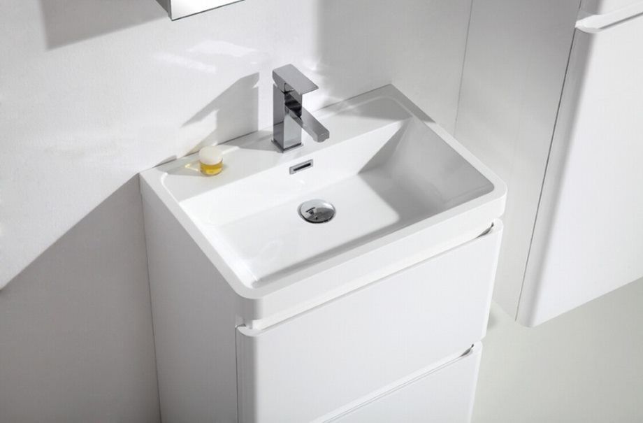 KLIPEN VERMONT GL 600 MATT WHITE MUEBLE PISO 60X42X80 C/BACHA Y VALV