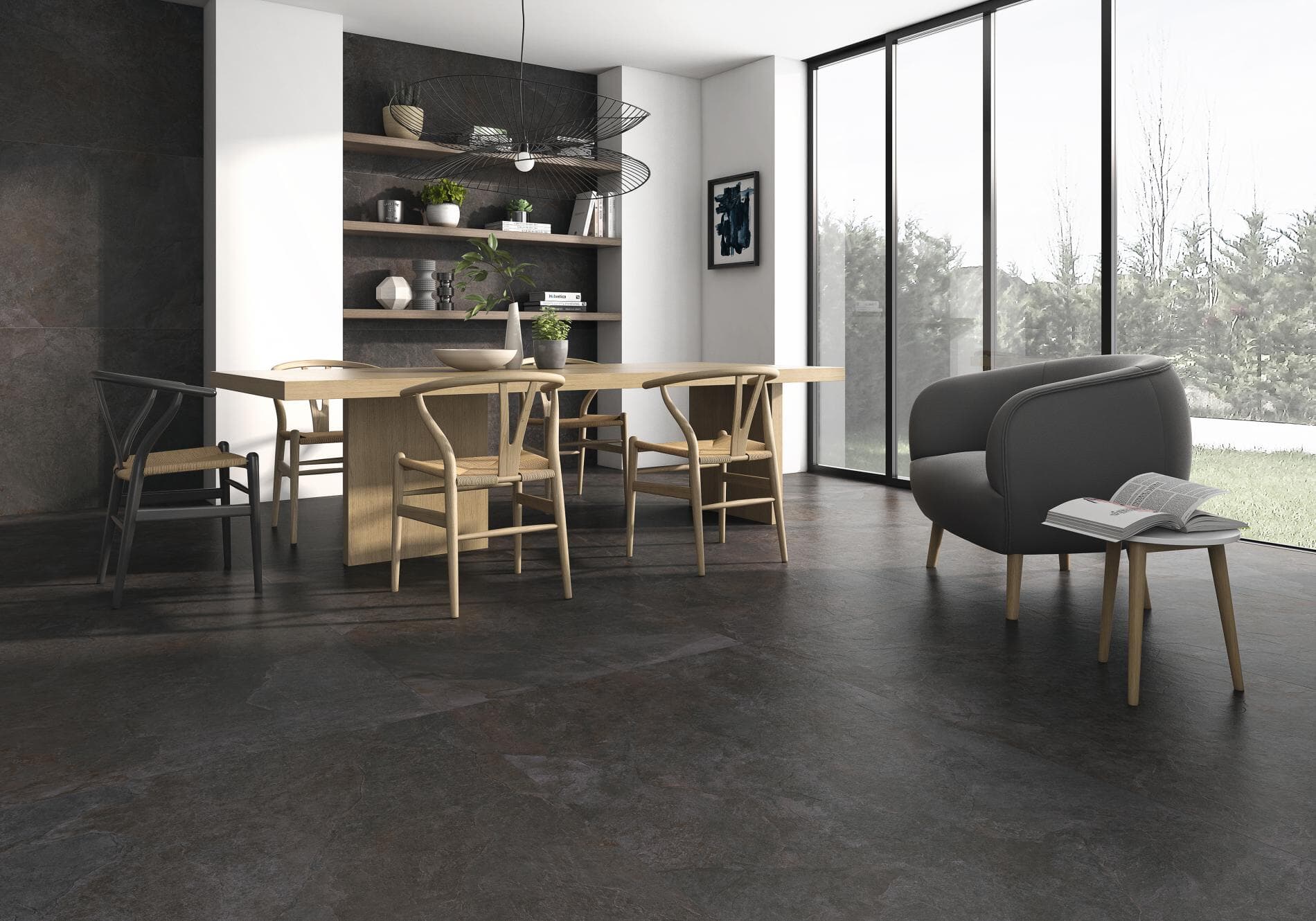 FERIA/PORCELANATO CR ARDESIA NOIR 60x120 REC