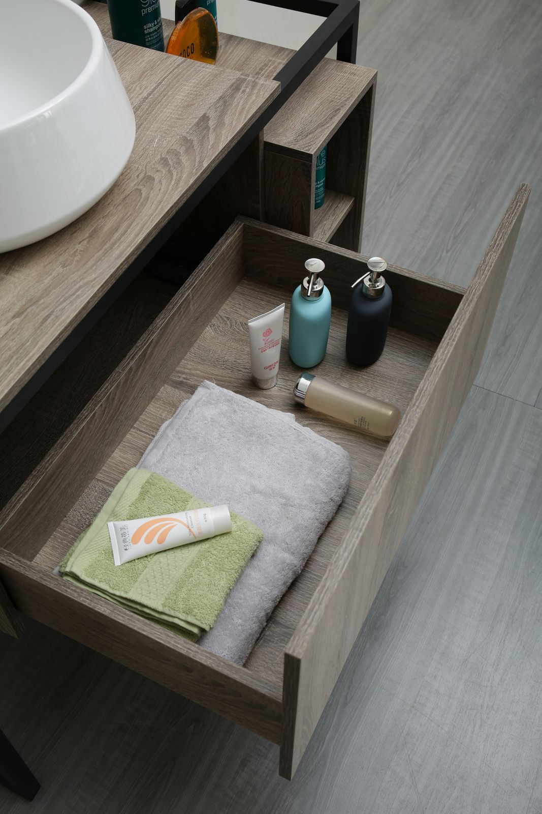 KLIPEN EC-1715 DARK OAK MUEBLE A PISO 90cm C/BACHA APOYO SIN VALV