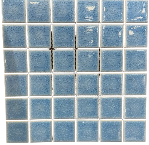 KLIPEN MOSAICO CUADROS CRAQUEL AZUL CIELO 4.8x4.8 48TN52