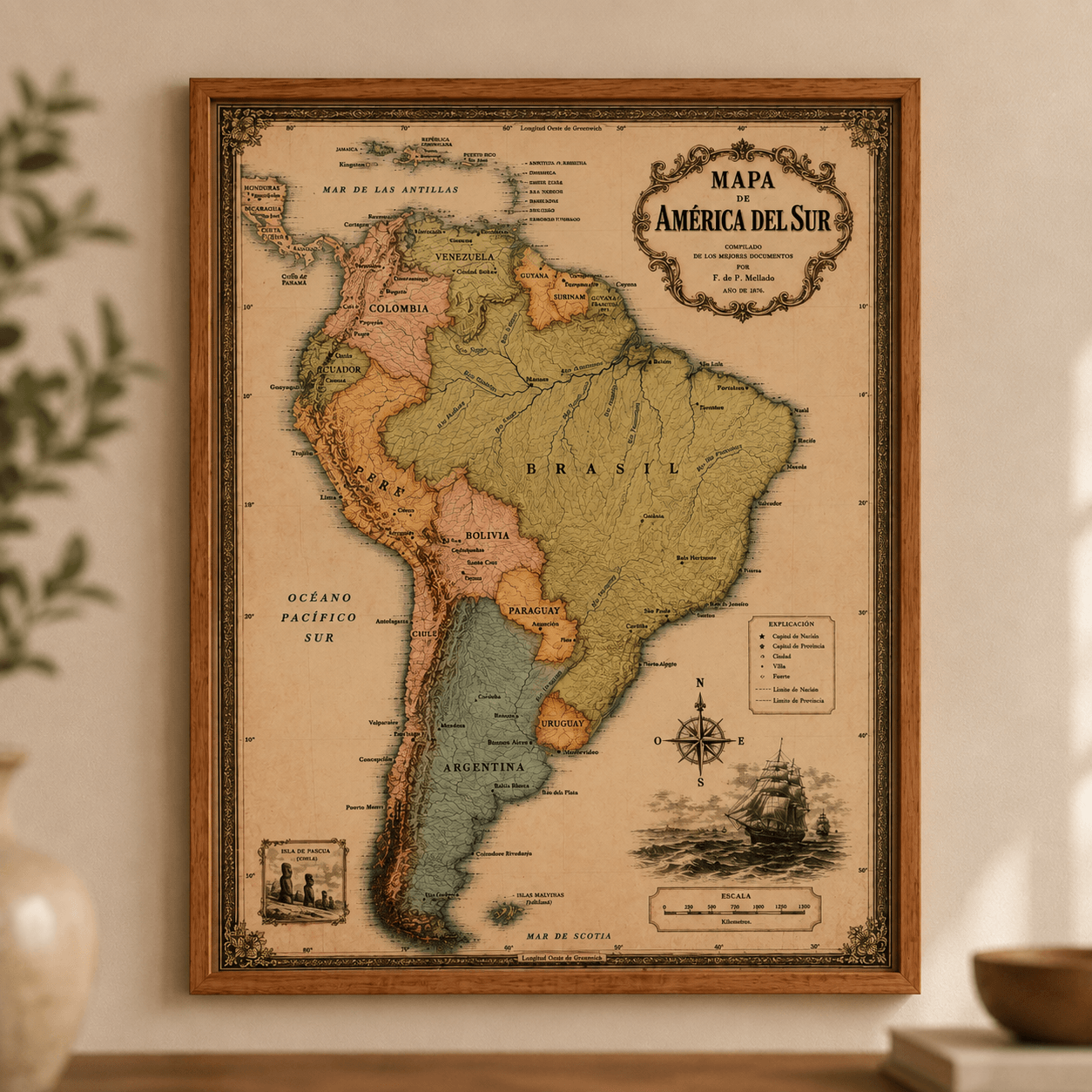 Cuadro Mapa América