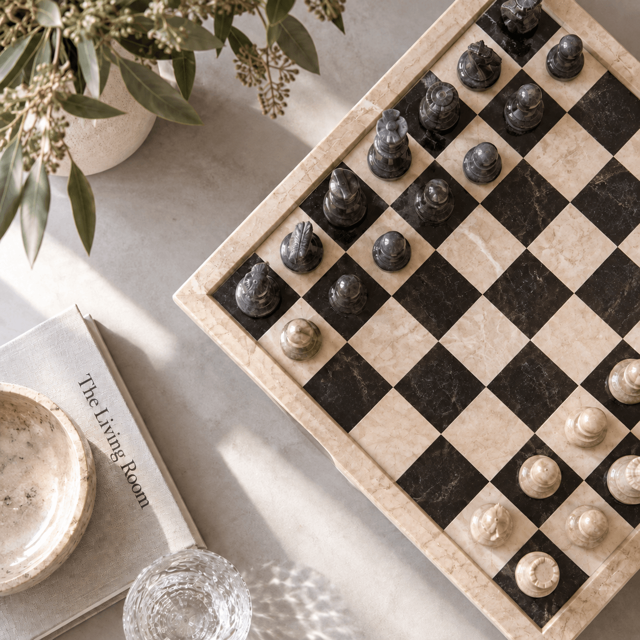 Ajedrez de marmol grande
