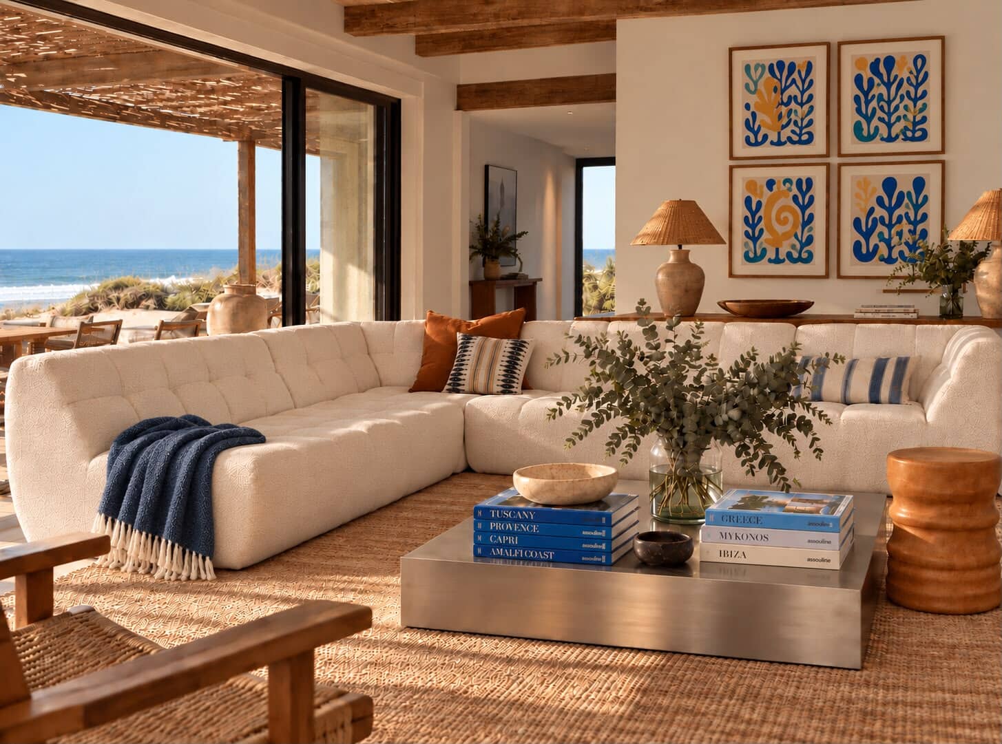 Sillon esquinero marfil