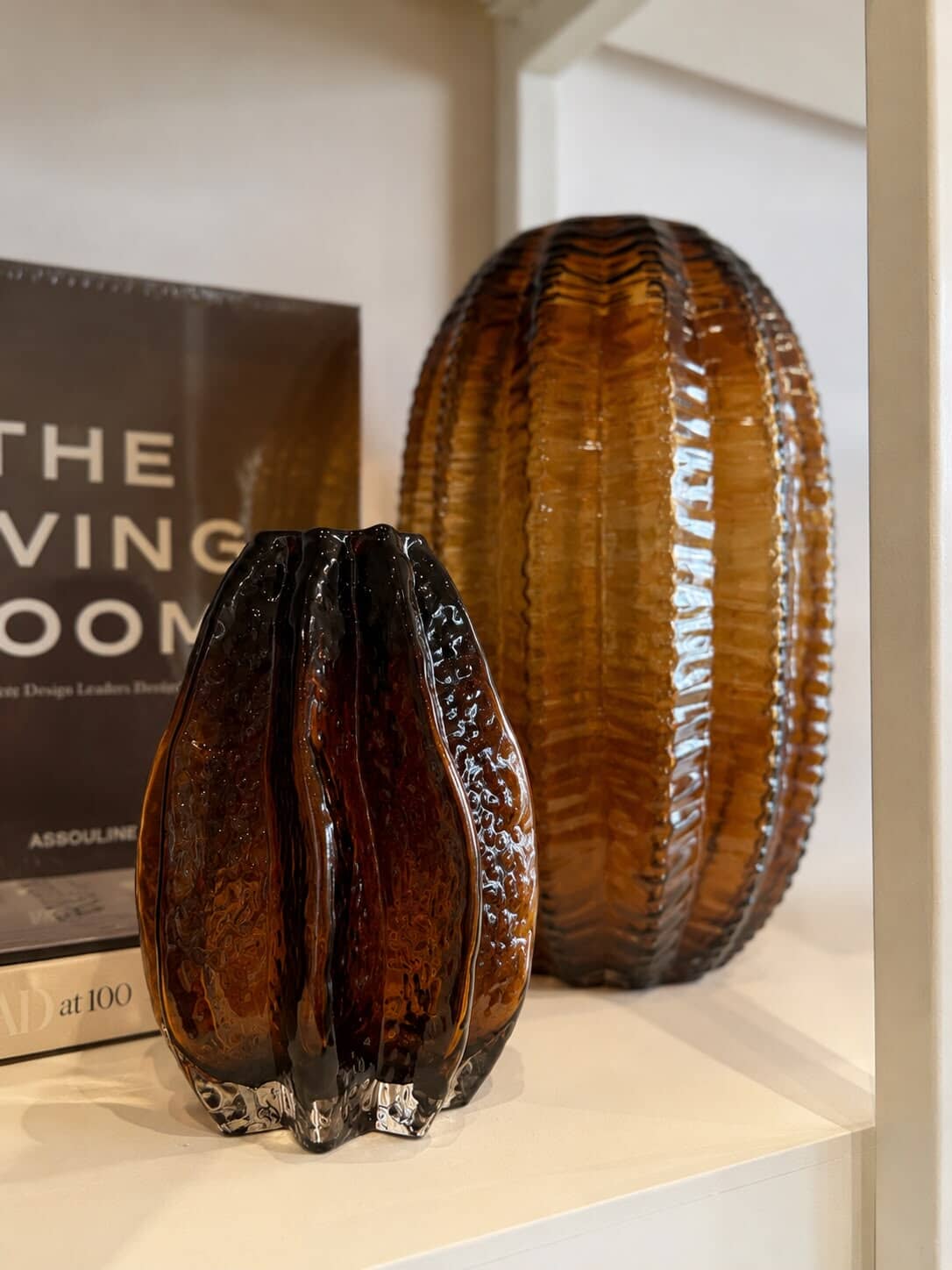 Florero Brown Ribbed bajo