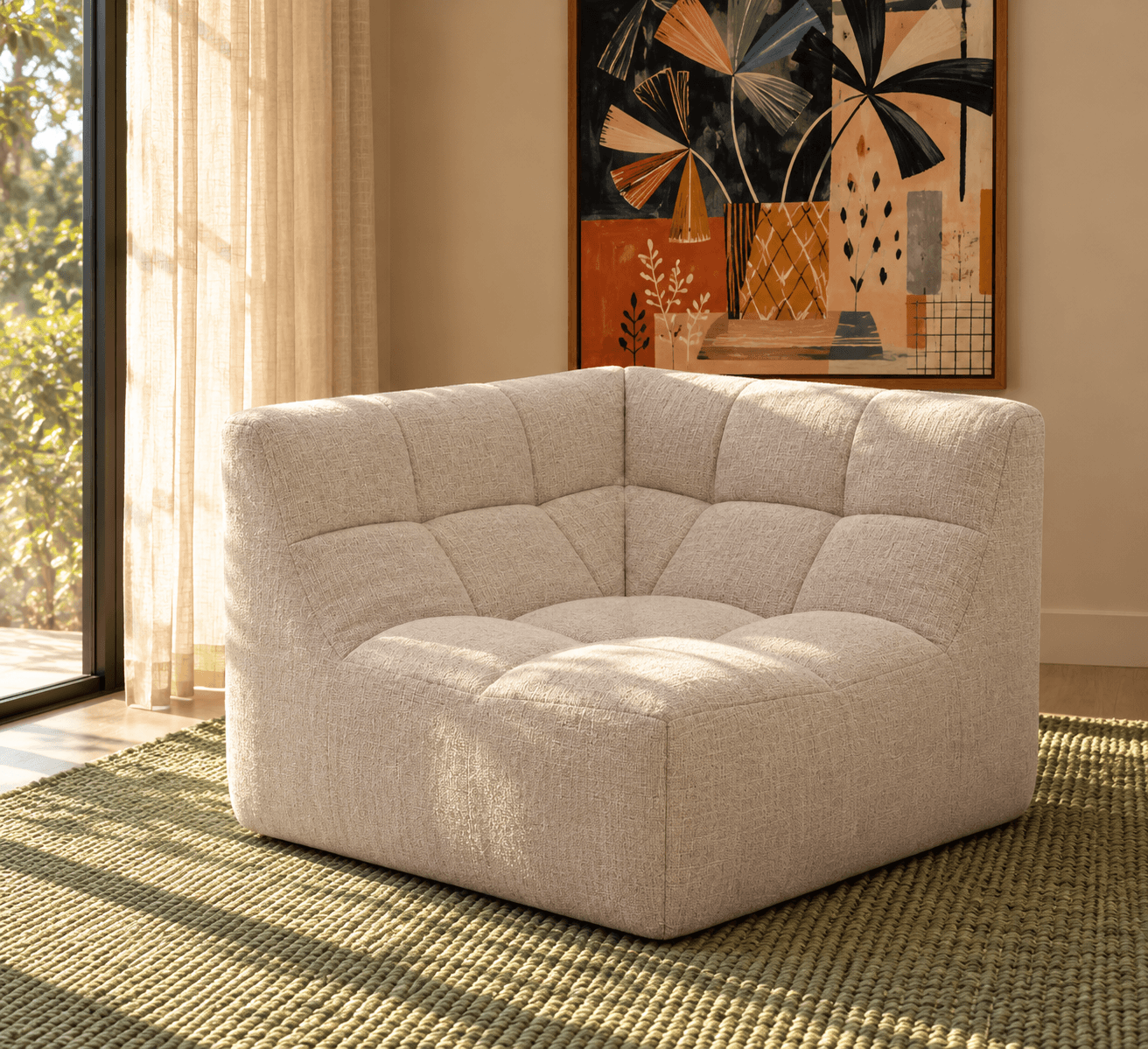 Sillon esquinero marfil