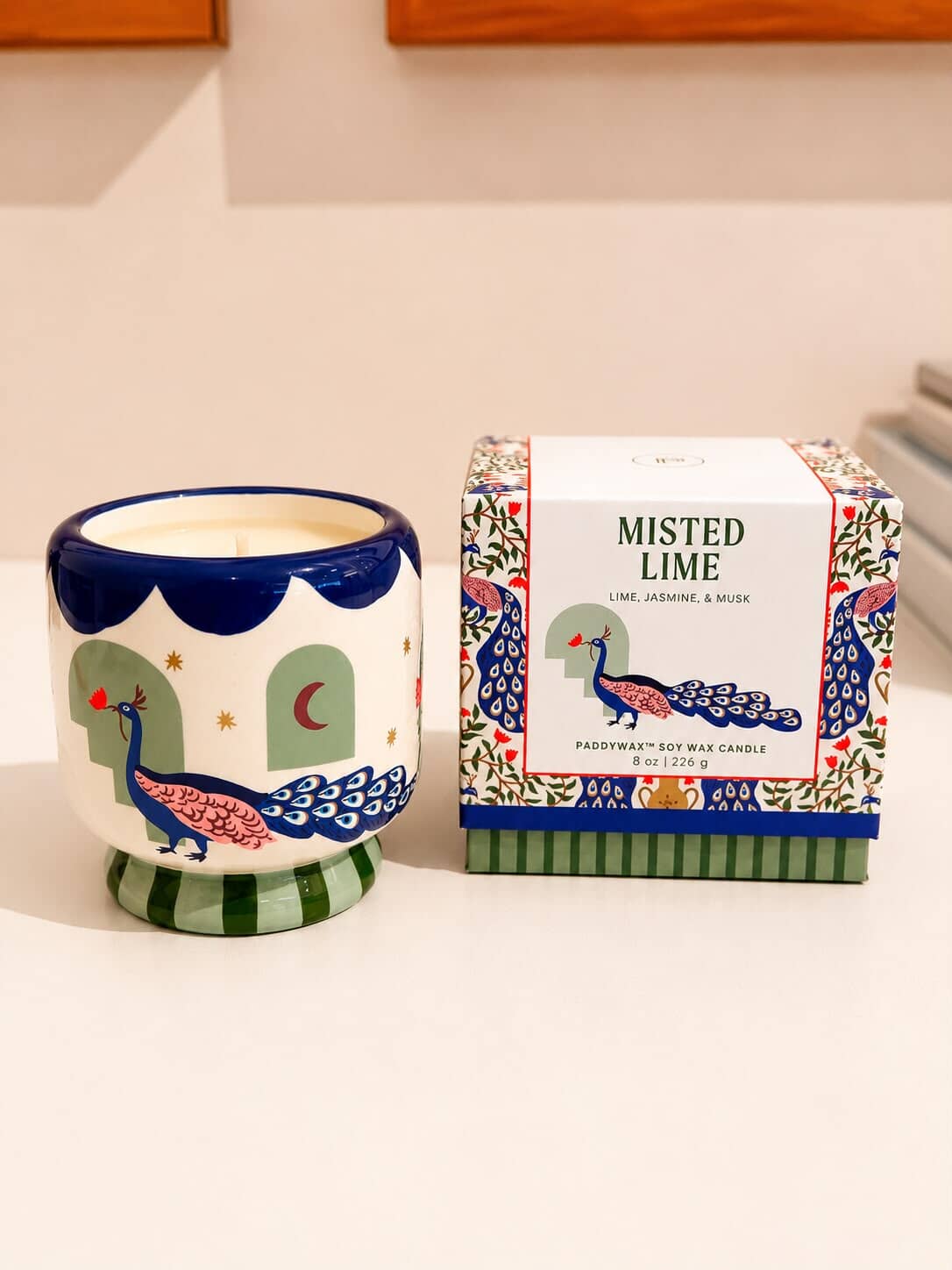 Vela ceramica Pavo real