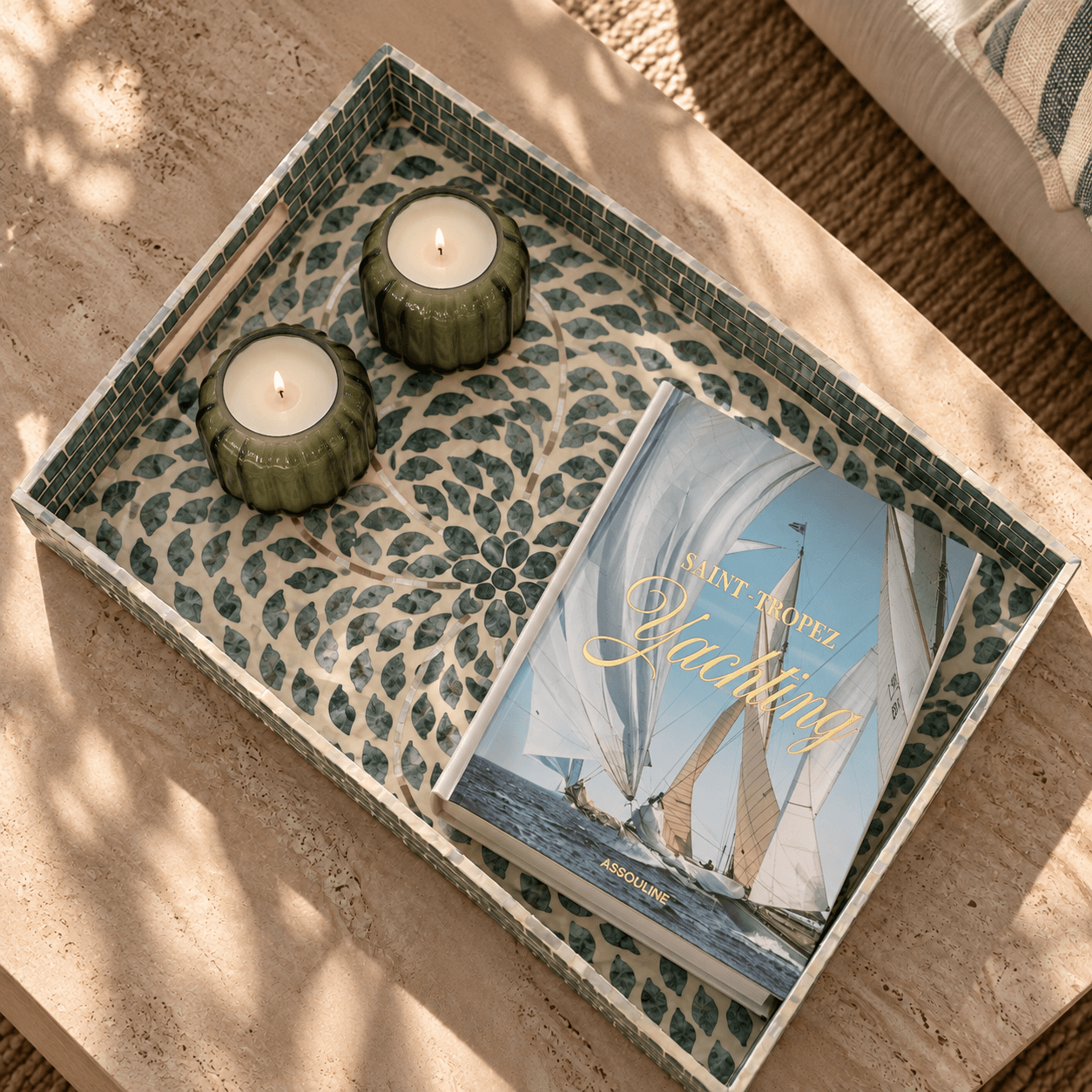 Bandeja Capiz Grande Verde