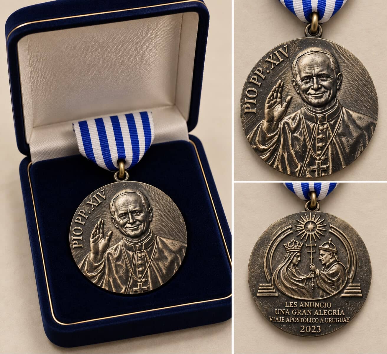 Medalla Metal Papa Leon XIV