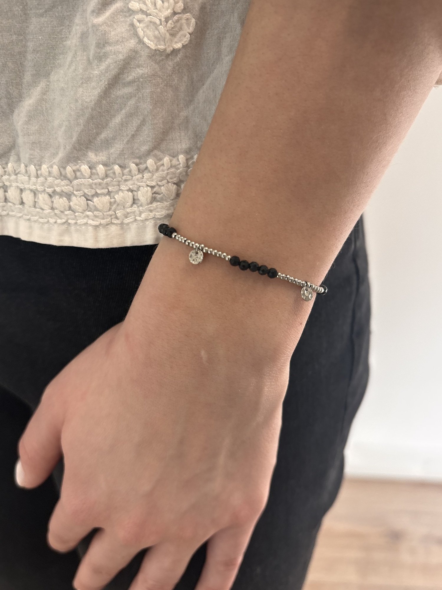 Pulsera Chapitas plateada