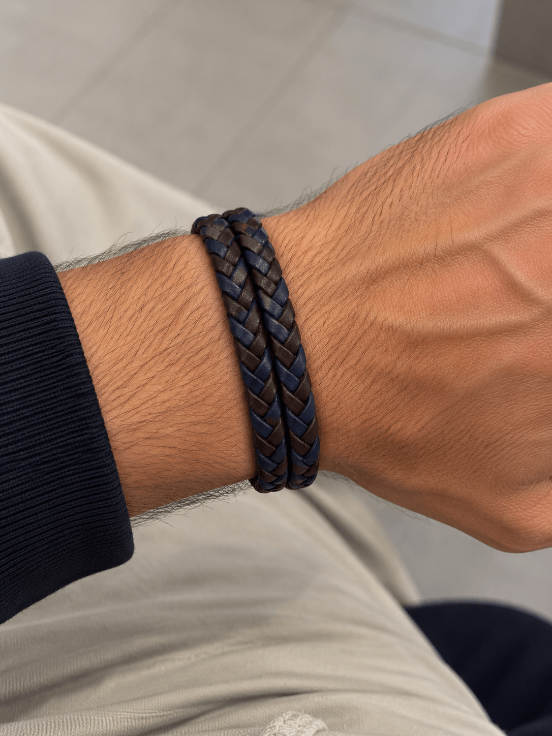 Pulsera de cuero doble