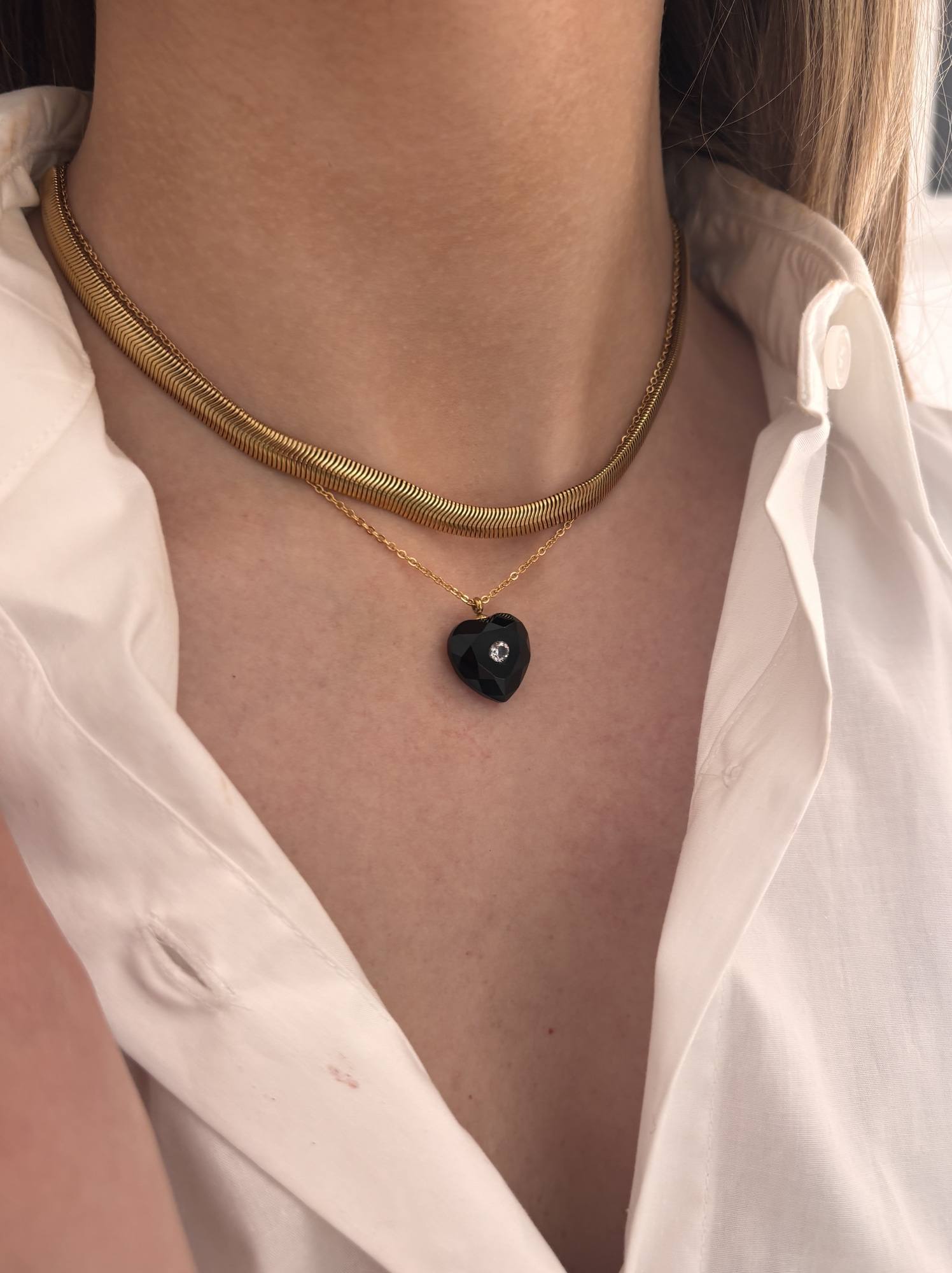 Collar petra corazón