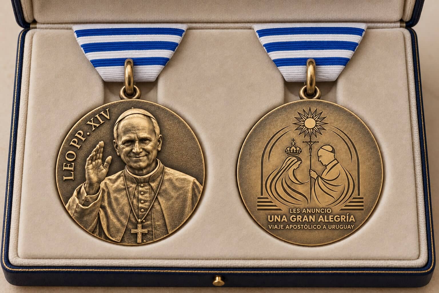 Medalla Metal Papa Leon XIV - Metal