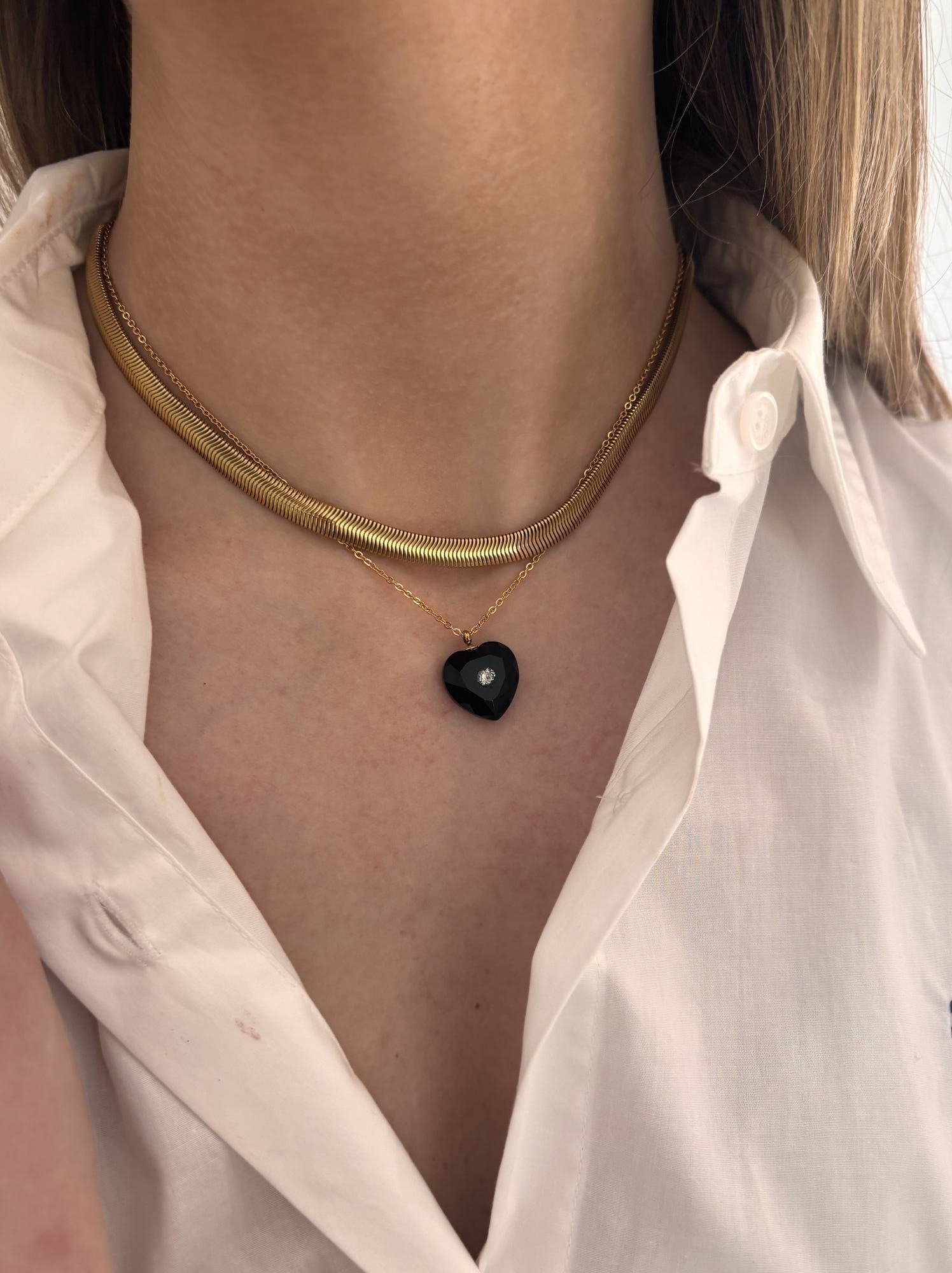 Collar petra corazón