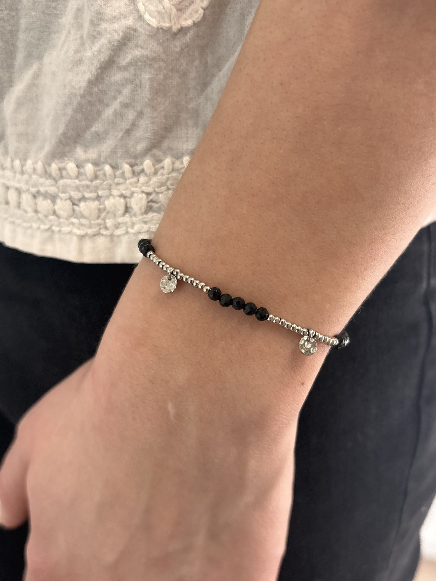 Pulsera Chapitas plateada